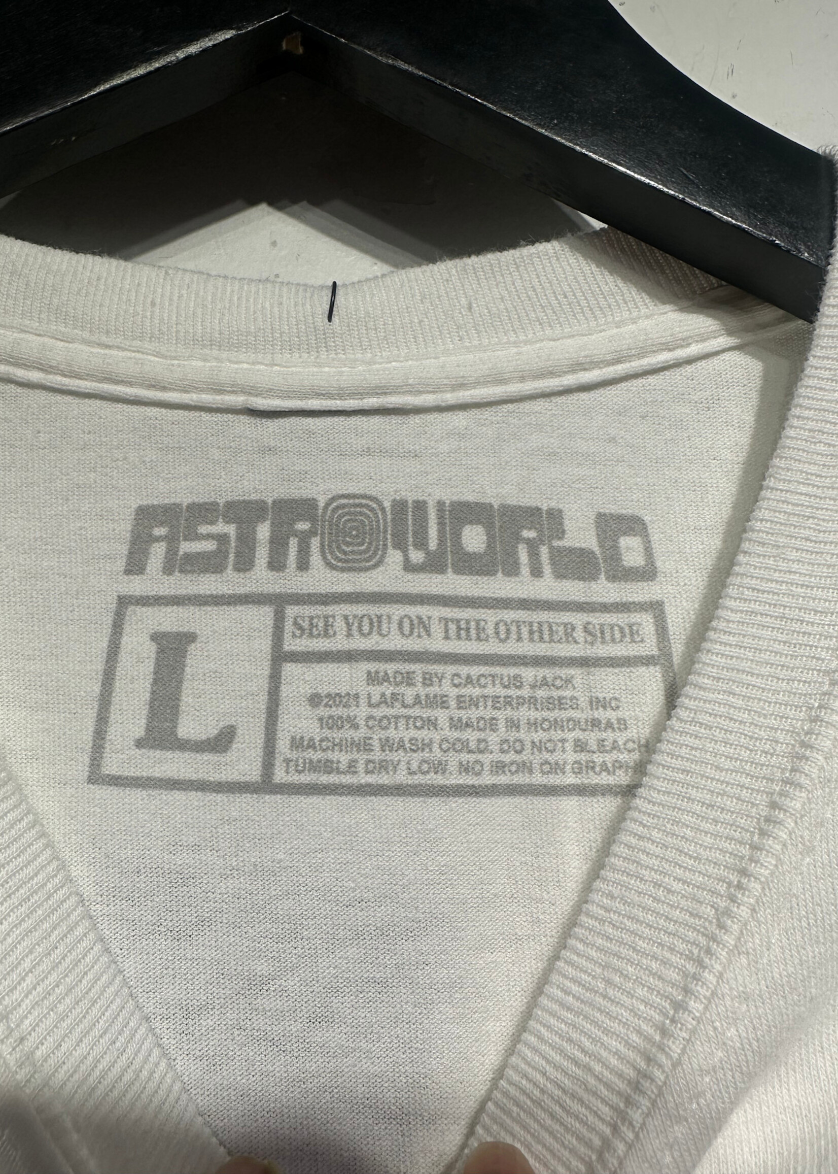 Astroworld Teddybear White Tee L