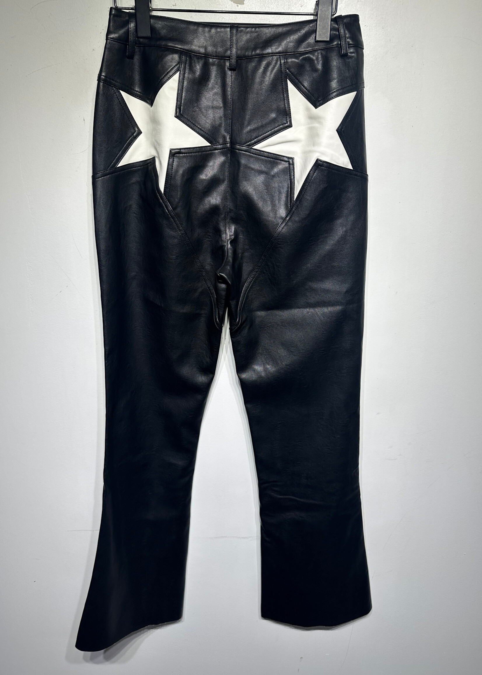 Nasty Gal Faux Leather Star Pants Fem 28