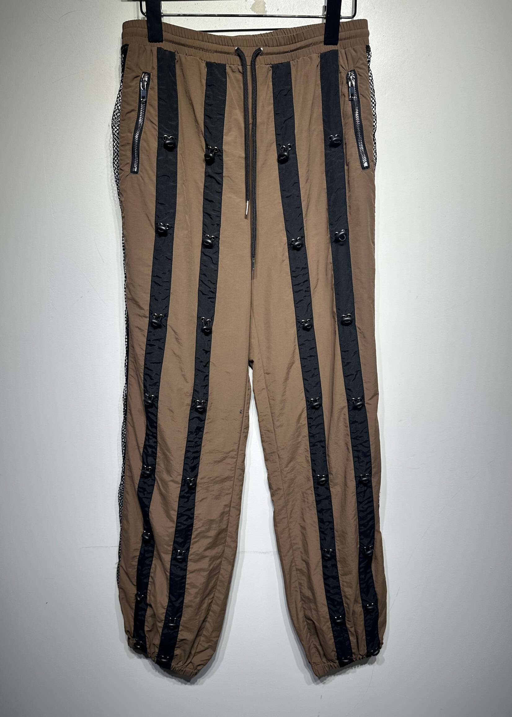 Poster Girl Brown Black Parachute Pant Fem 28-30