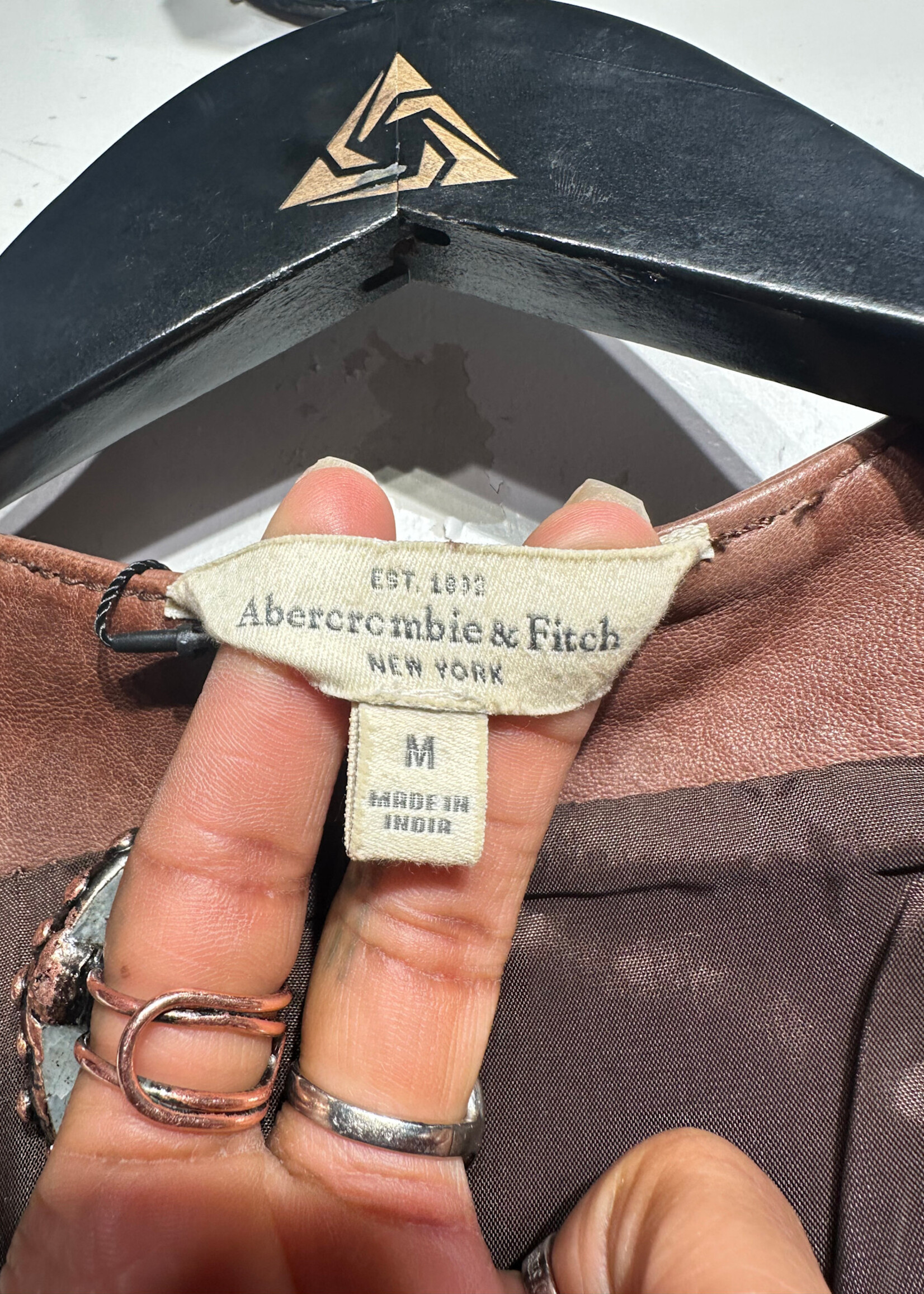 Abercrombie 00s Brown Leather Vest M