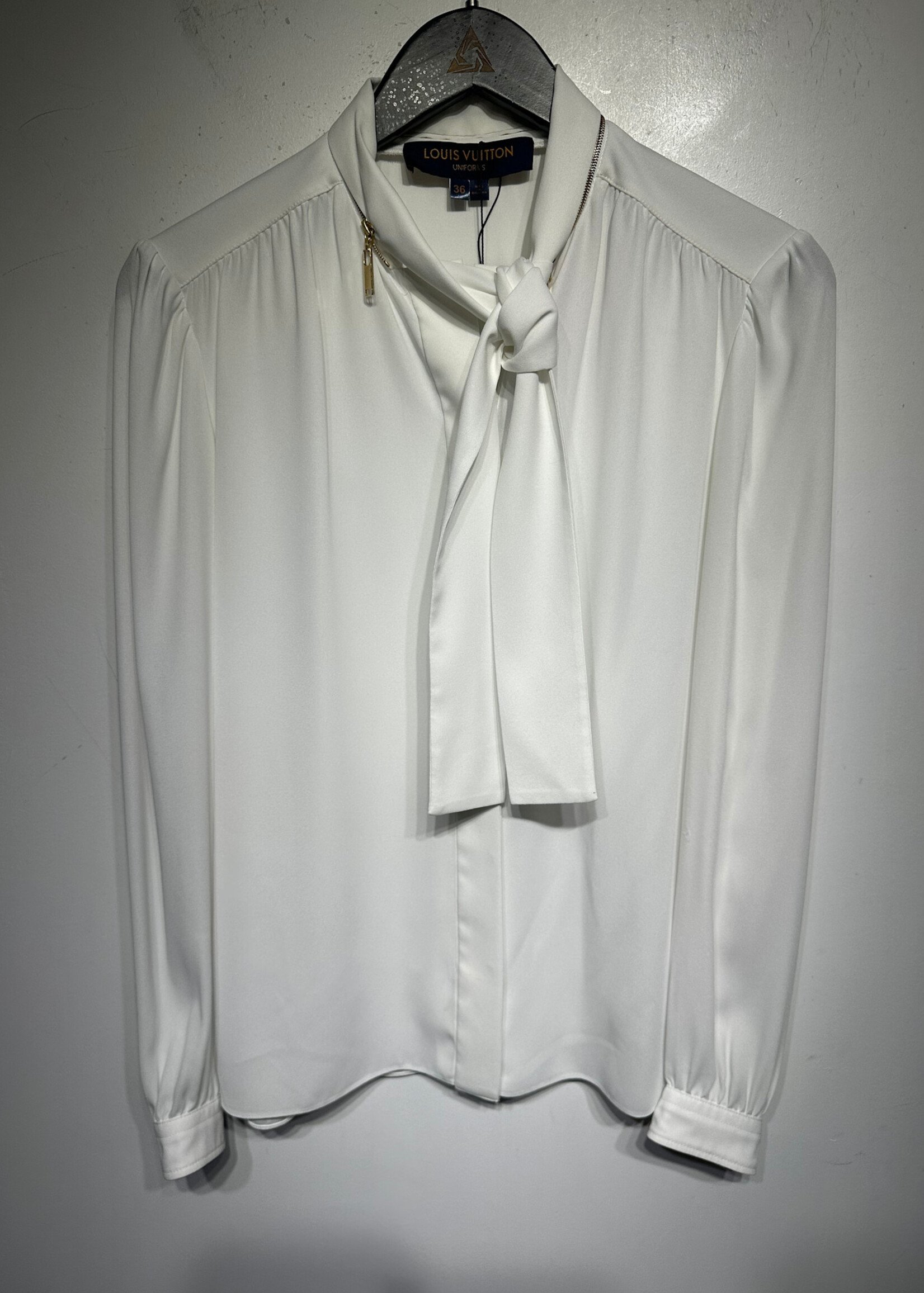 Louis Vuitton Uniform White Zip Blouse S 2