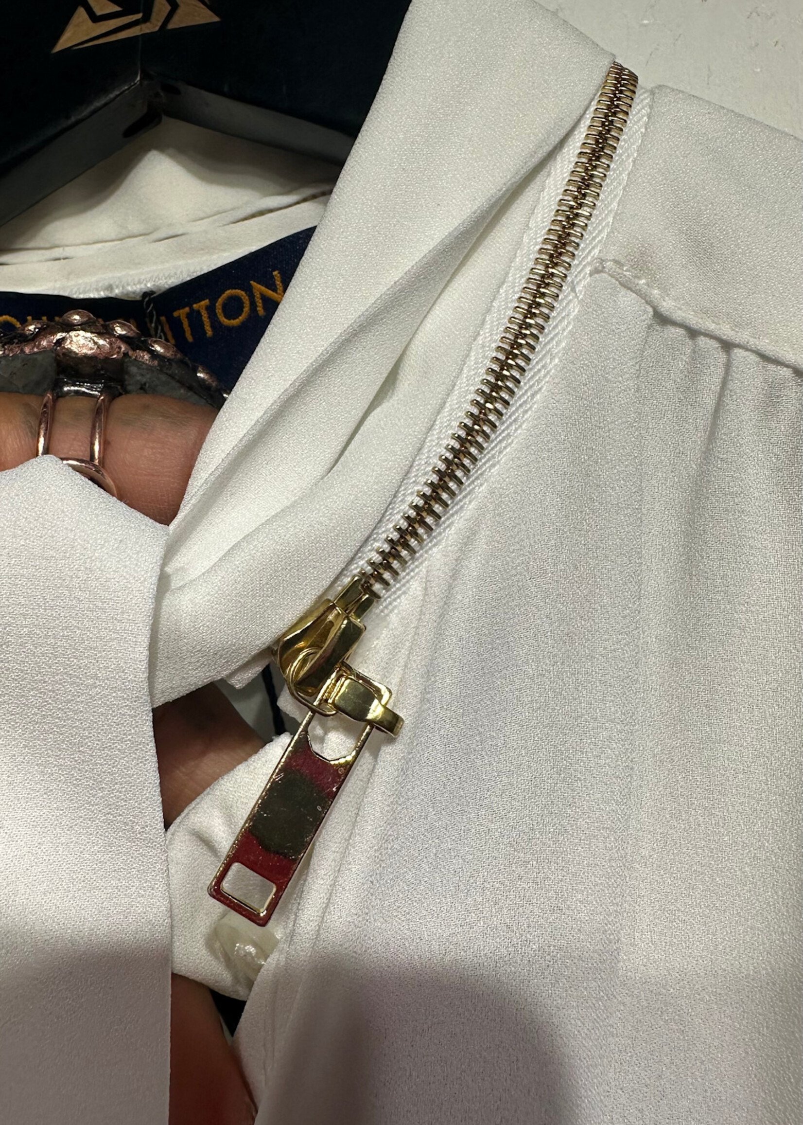 Louis Vuitton Uniform White Zip Blouse S 2