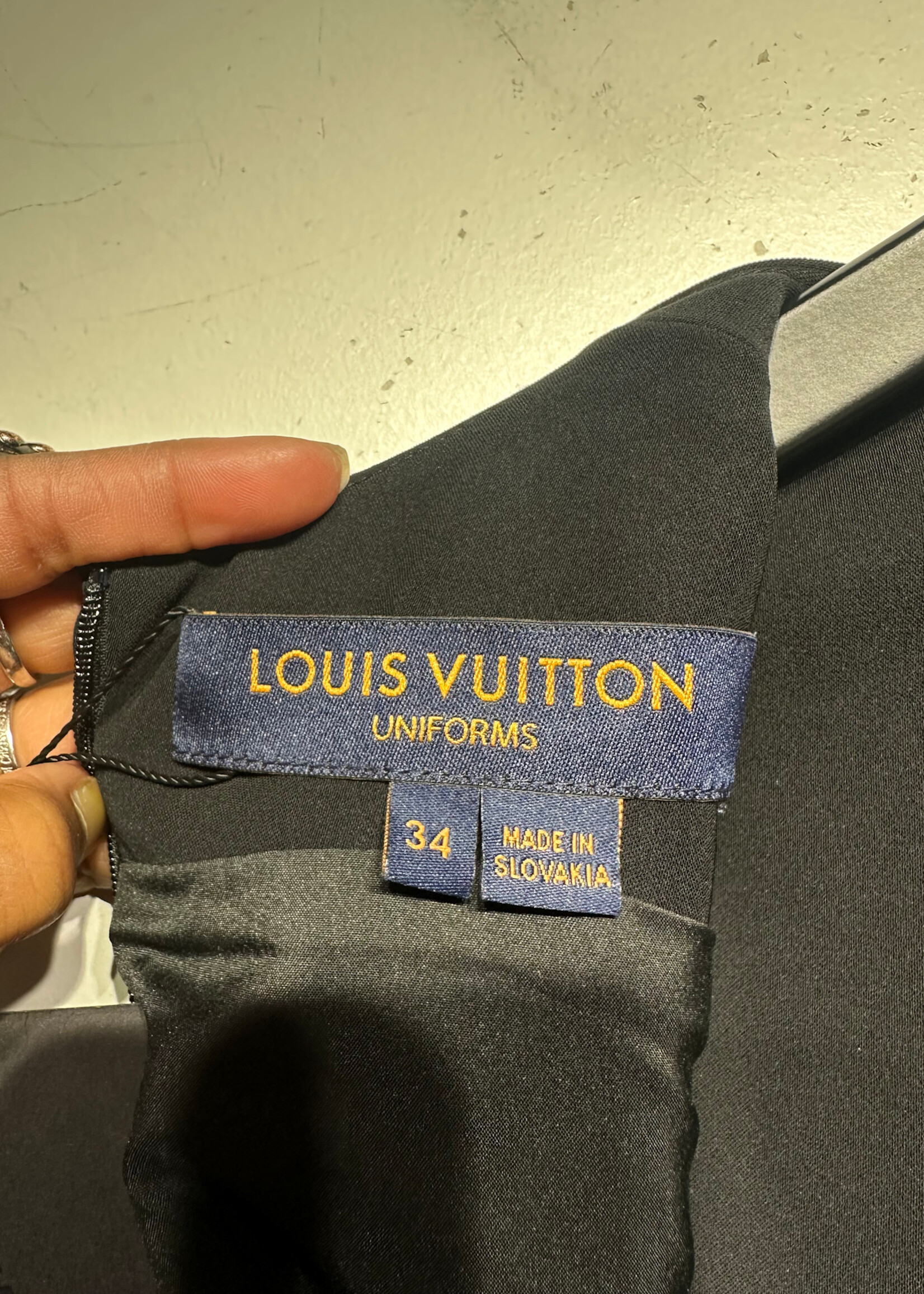 Louis Vuitton Uniform Black Zip Dress XS
