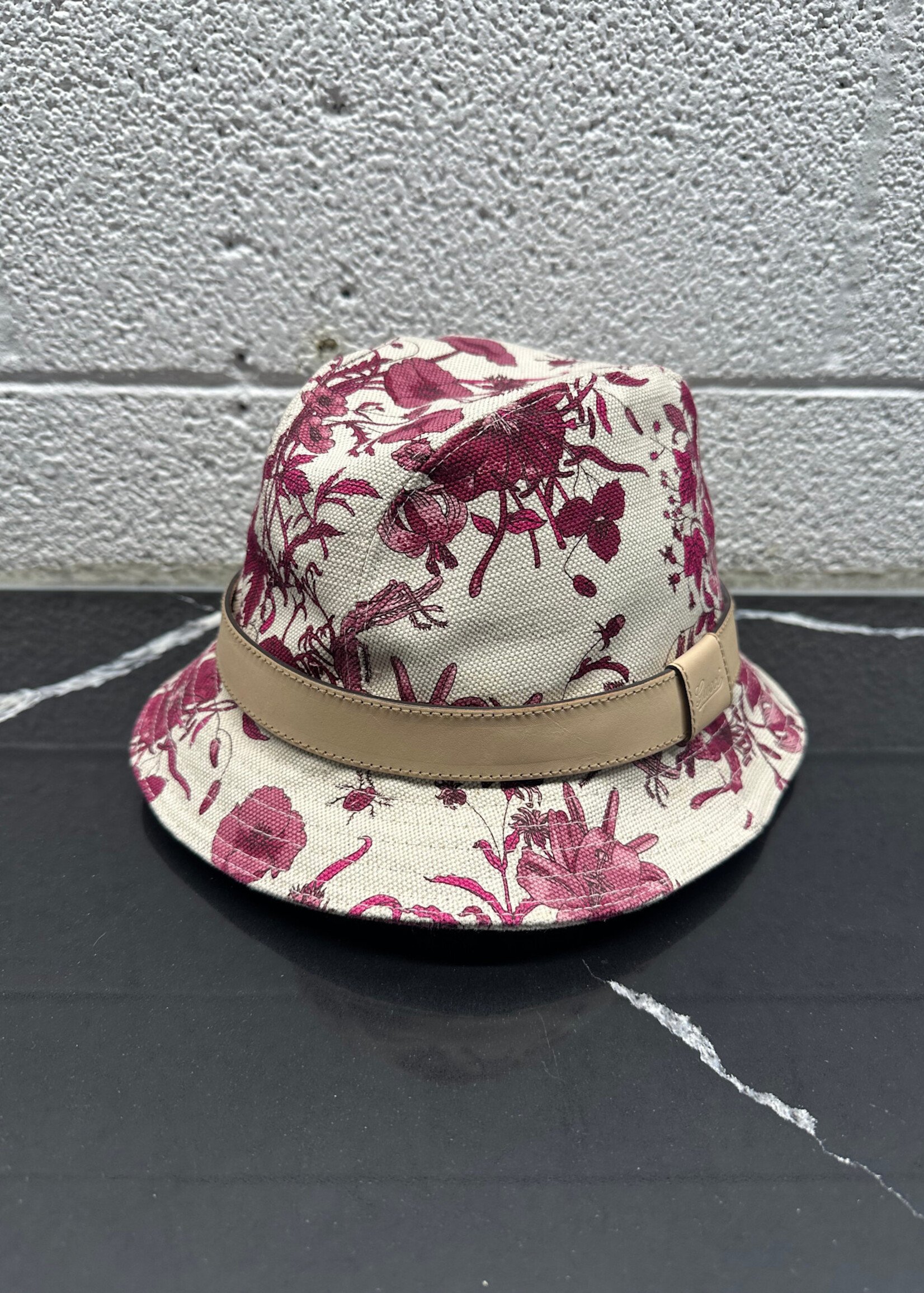 Gucci 00s Pink Floral Bucket M