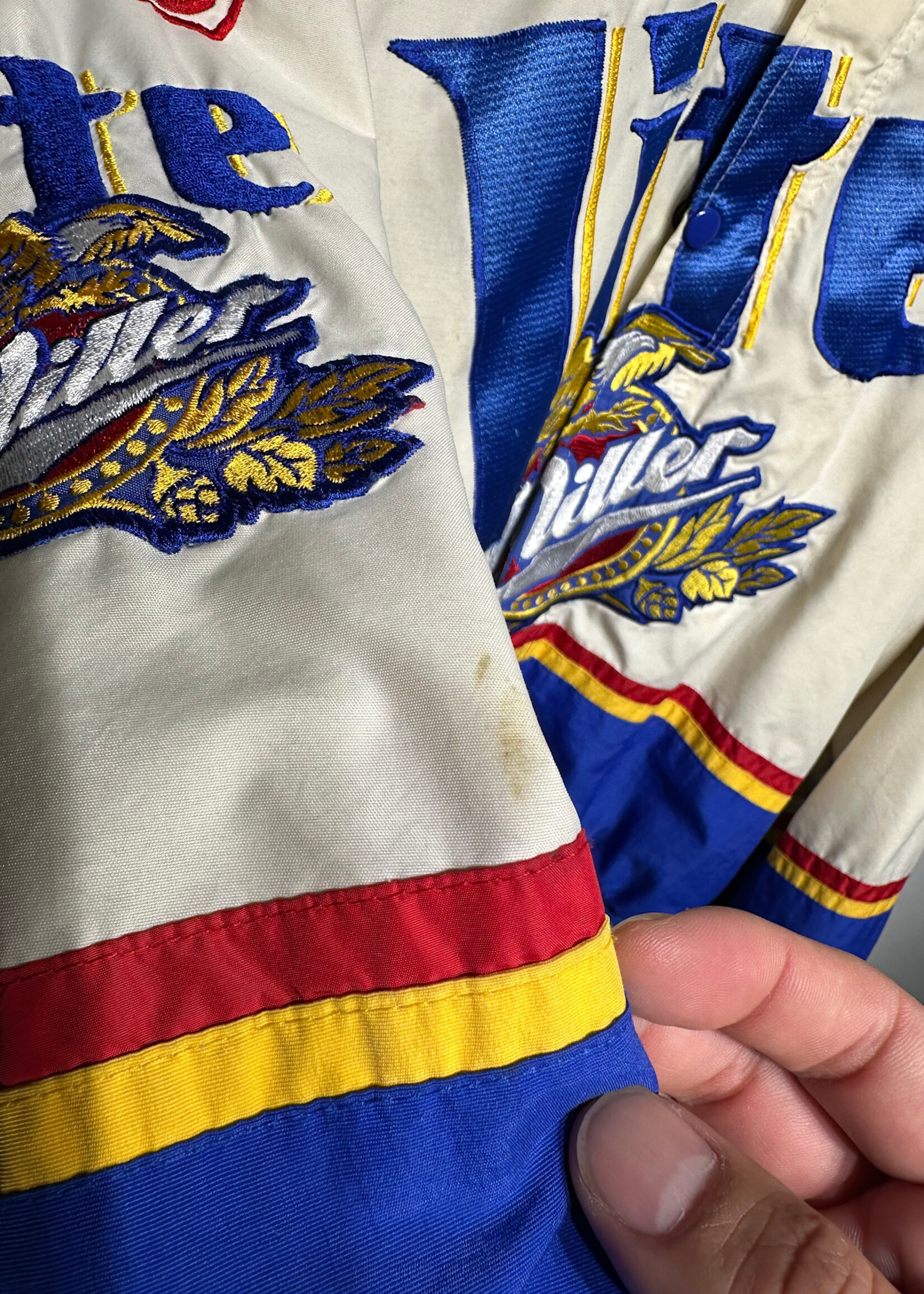 Miller Lite Vintage White Nascar Jacket L