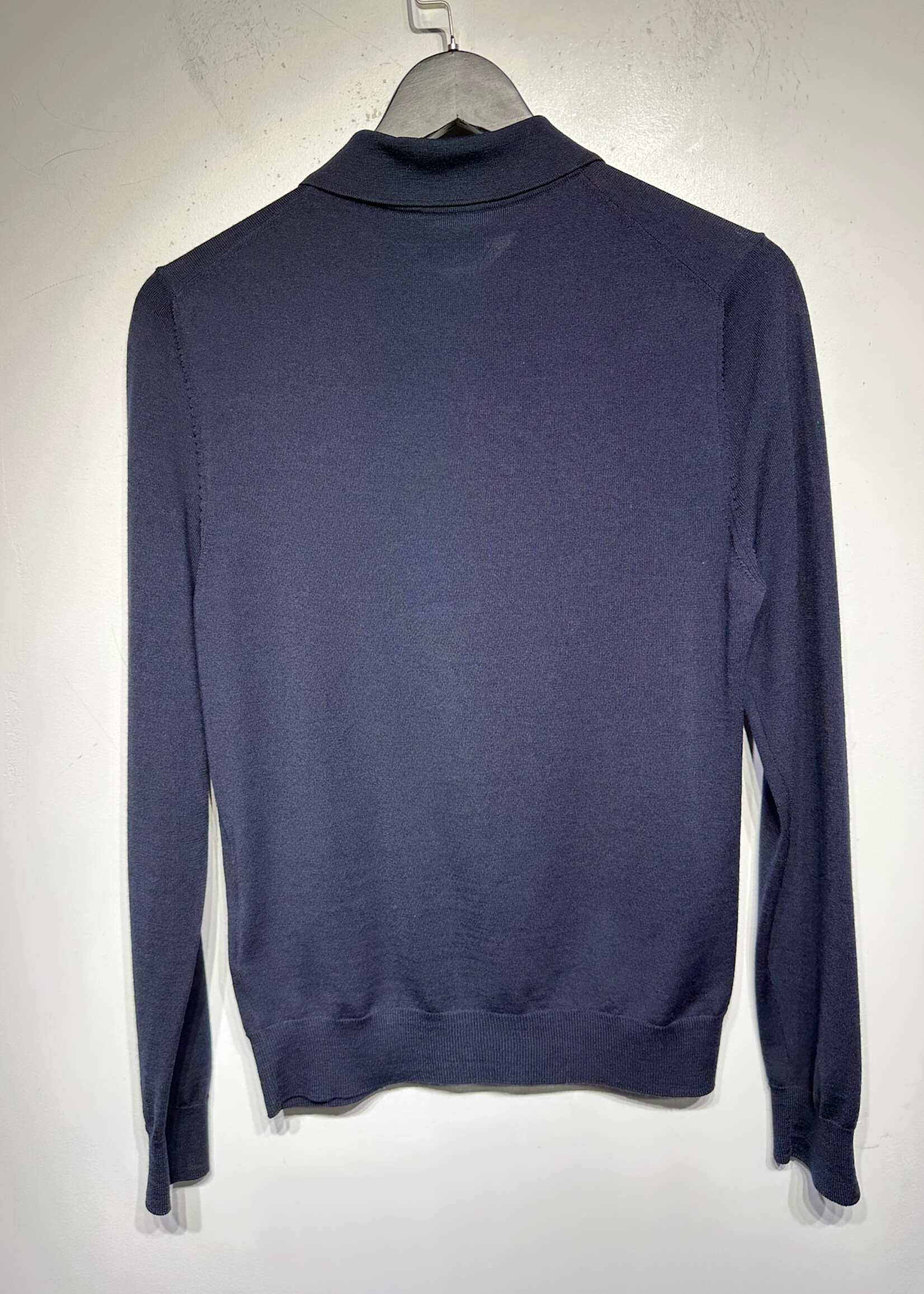 Prada Navy Knit LS Polo Masc M 3