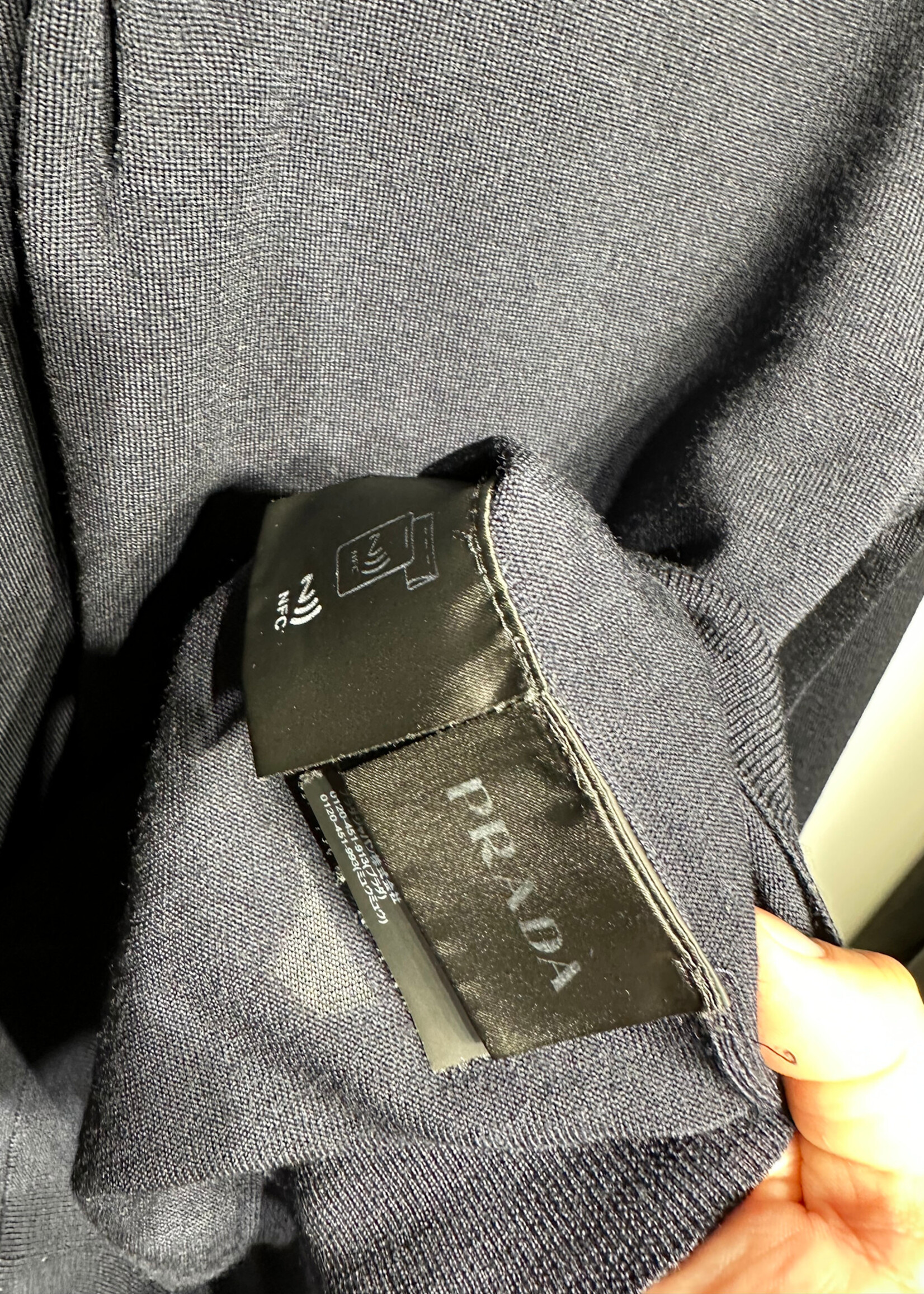 Prada Navy Knit LS Polo Masc M 3