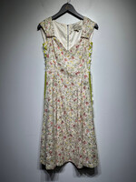 Bettie Paige Floral Green Corset Style Dress S