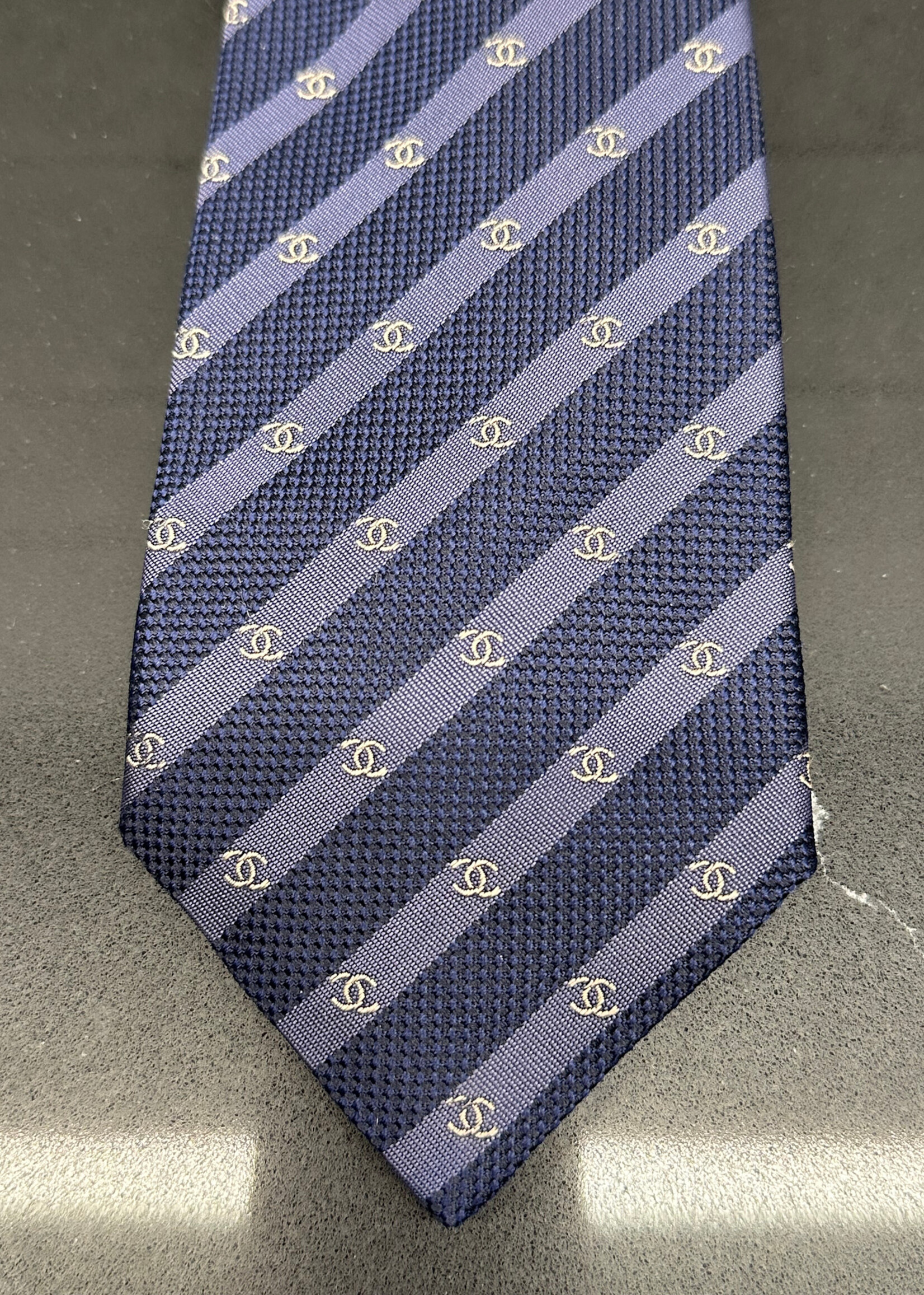 Chanel Navy Blue Tie