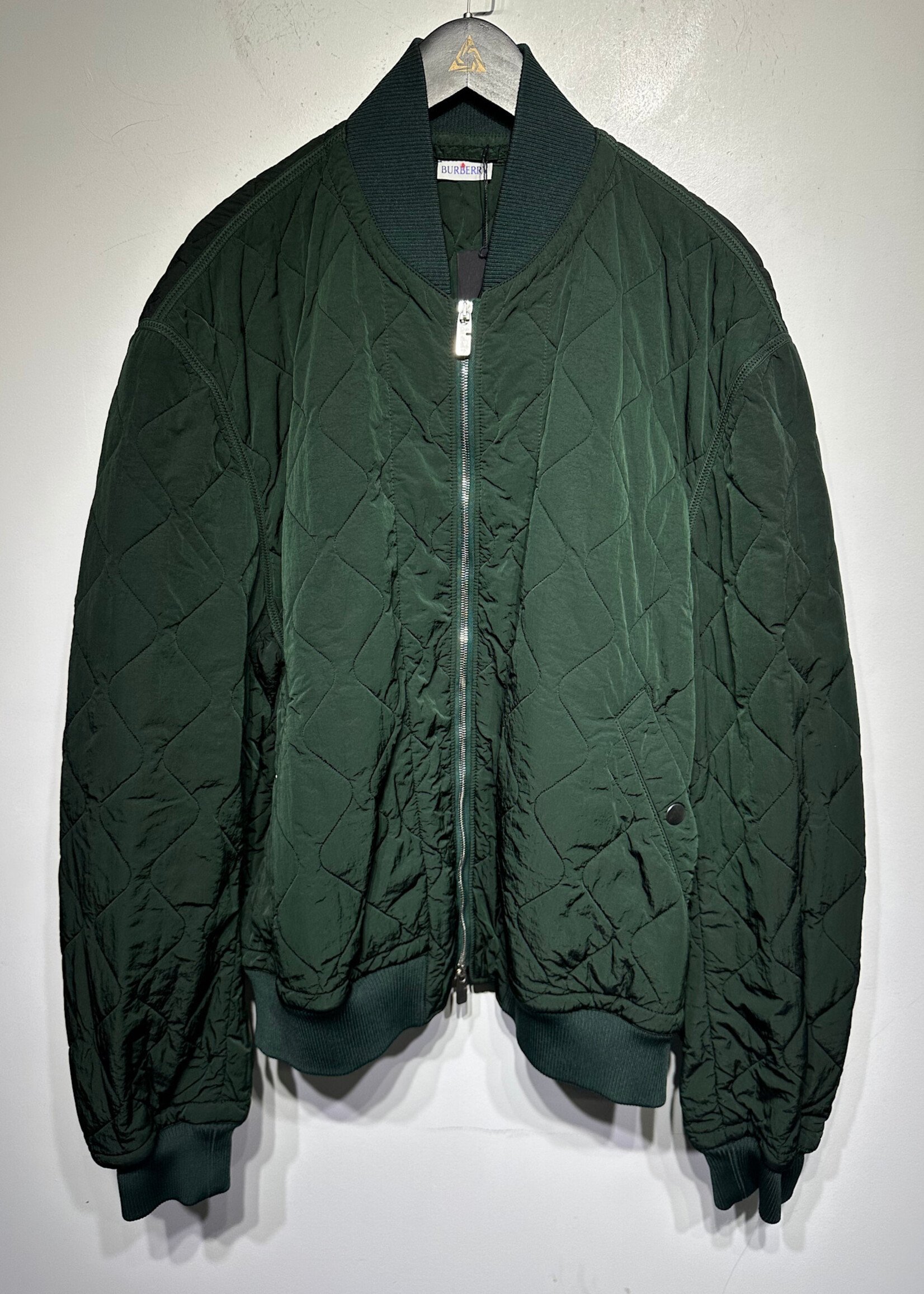 Burberry Green Quilted Bomber XXL