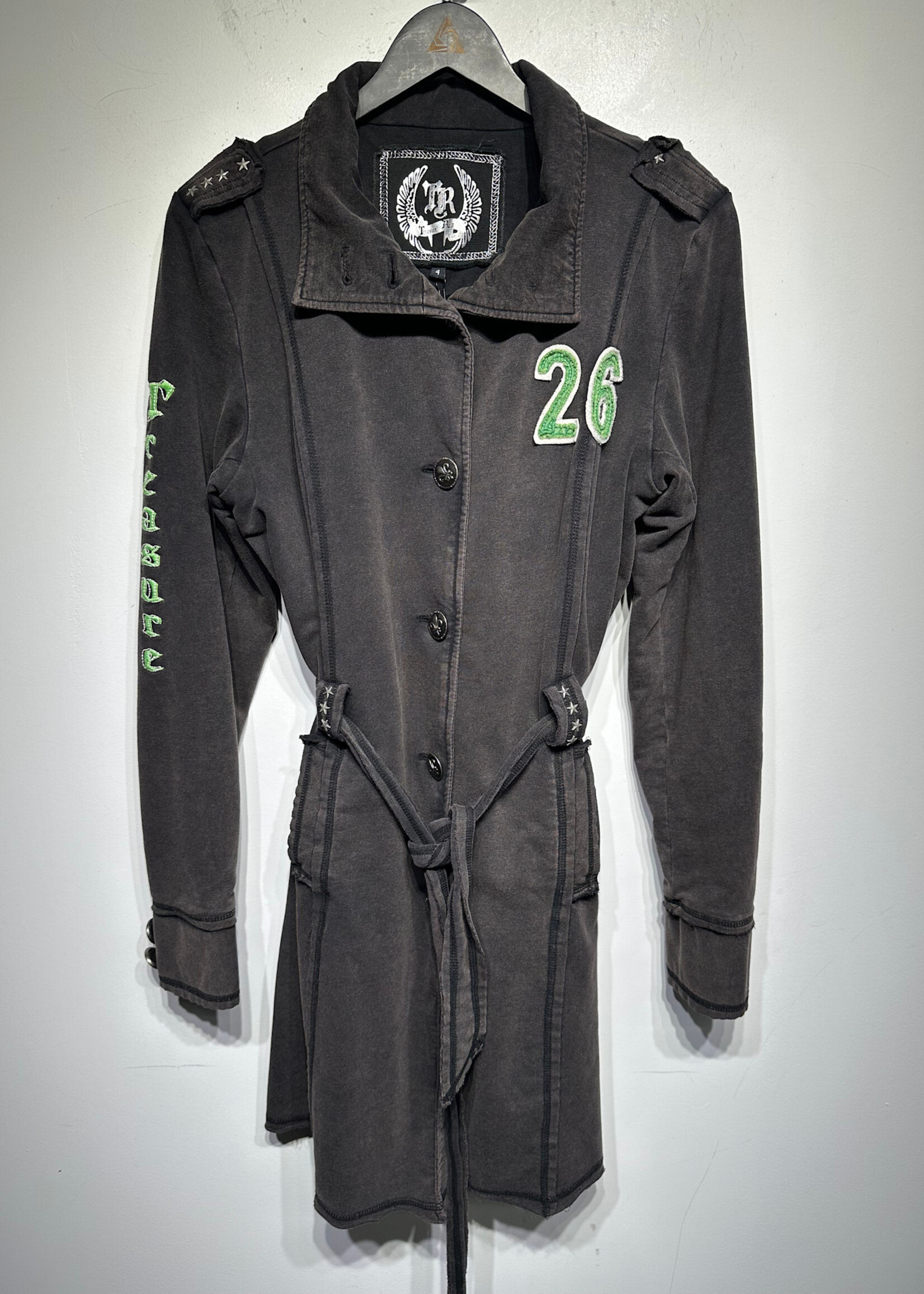 Treasure Rock Black Sweatshirt Trench Coat Fem S