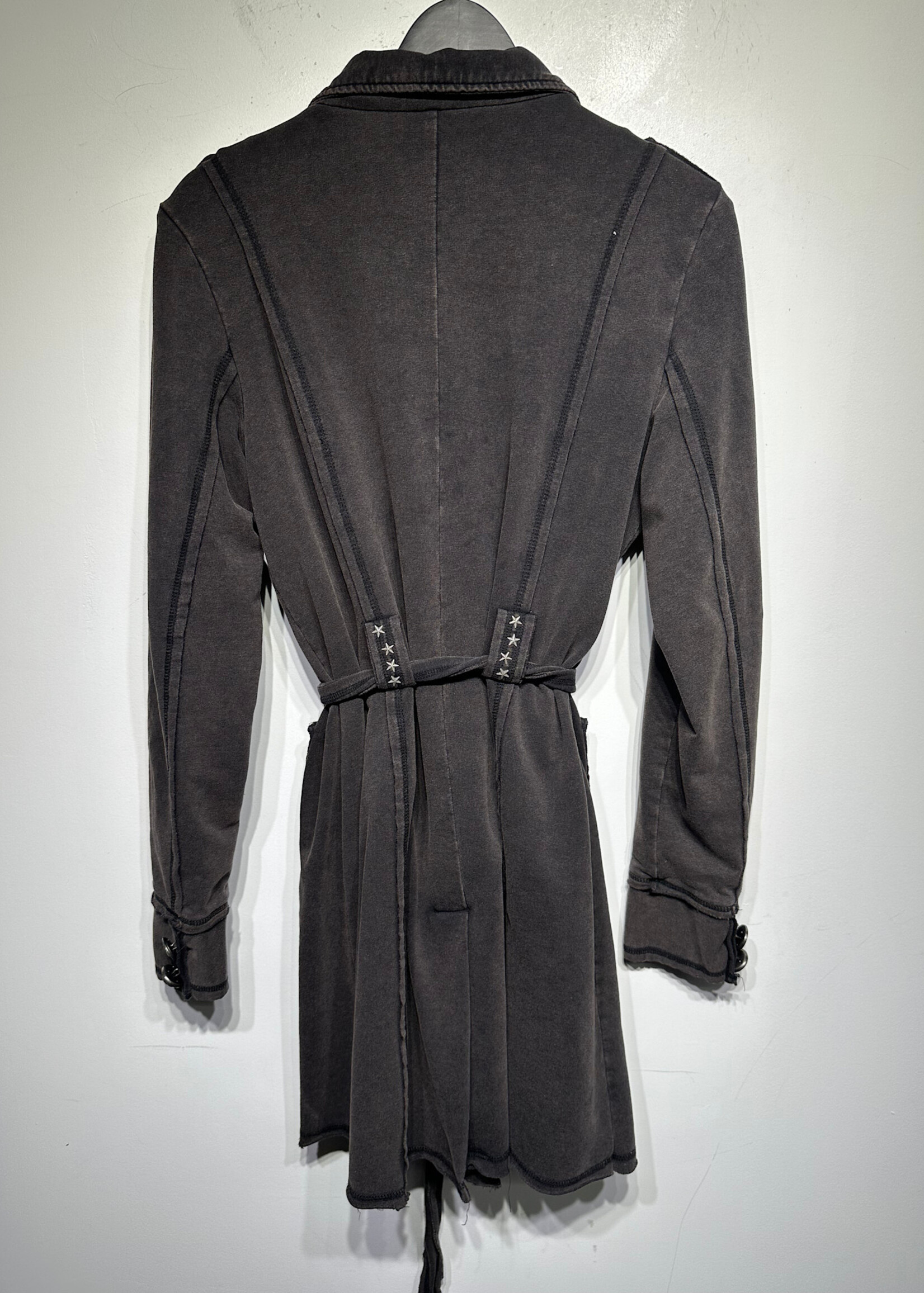 Treasure Rock Black Sweatshirt Trench Coat Fem S