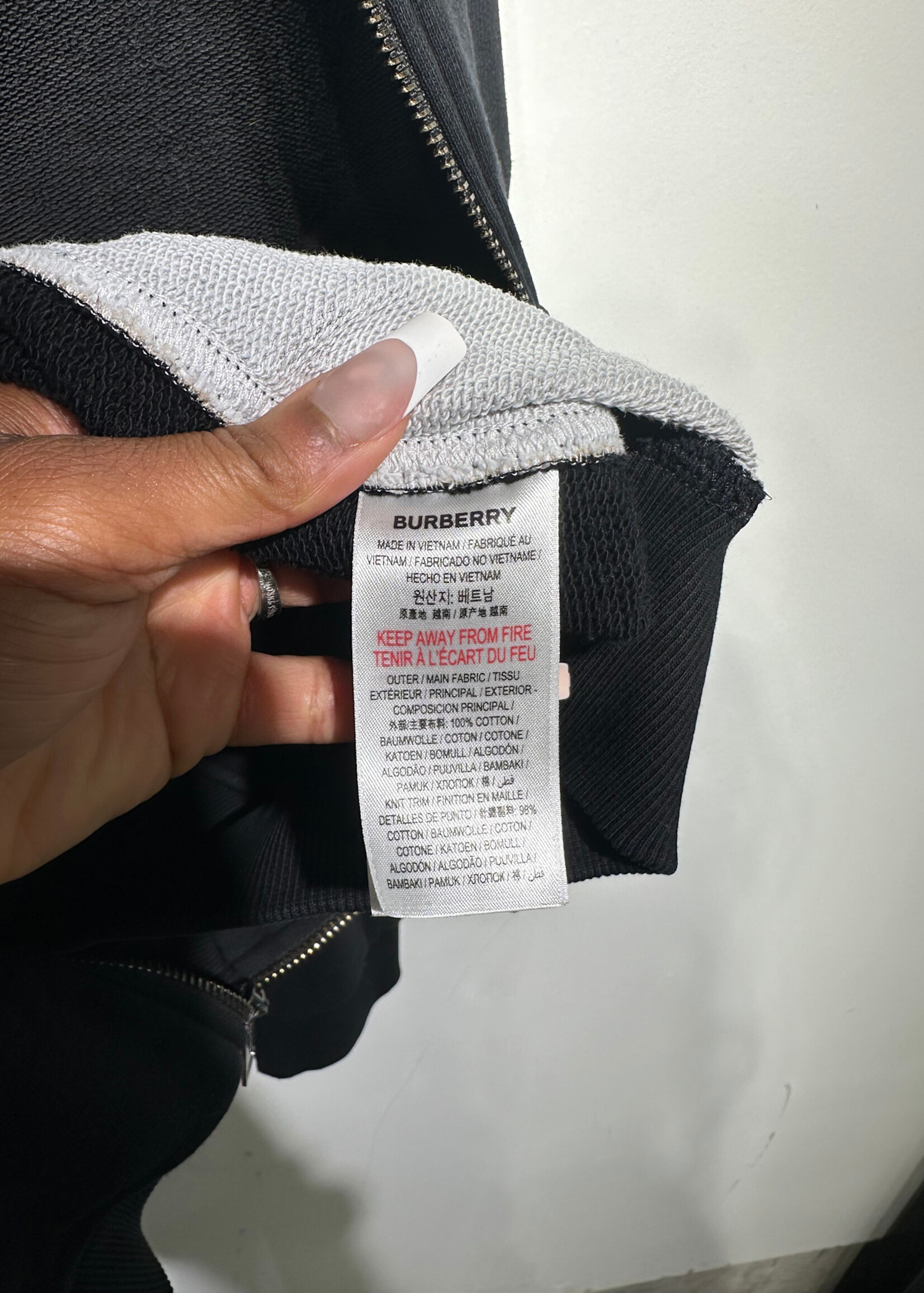 Burberry Nova Check Panel Hoodie Fits XXL