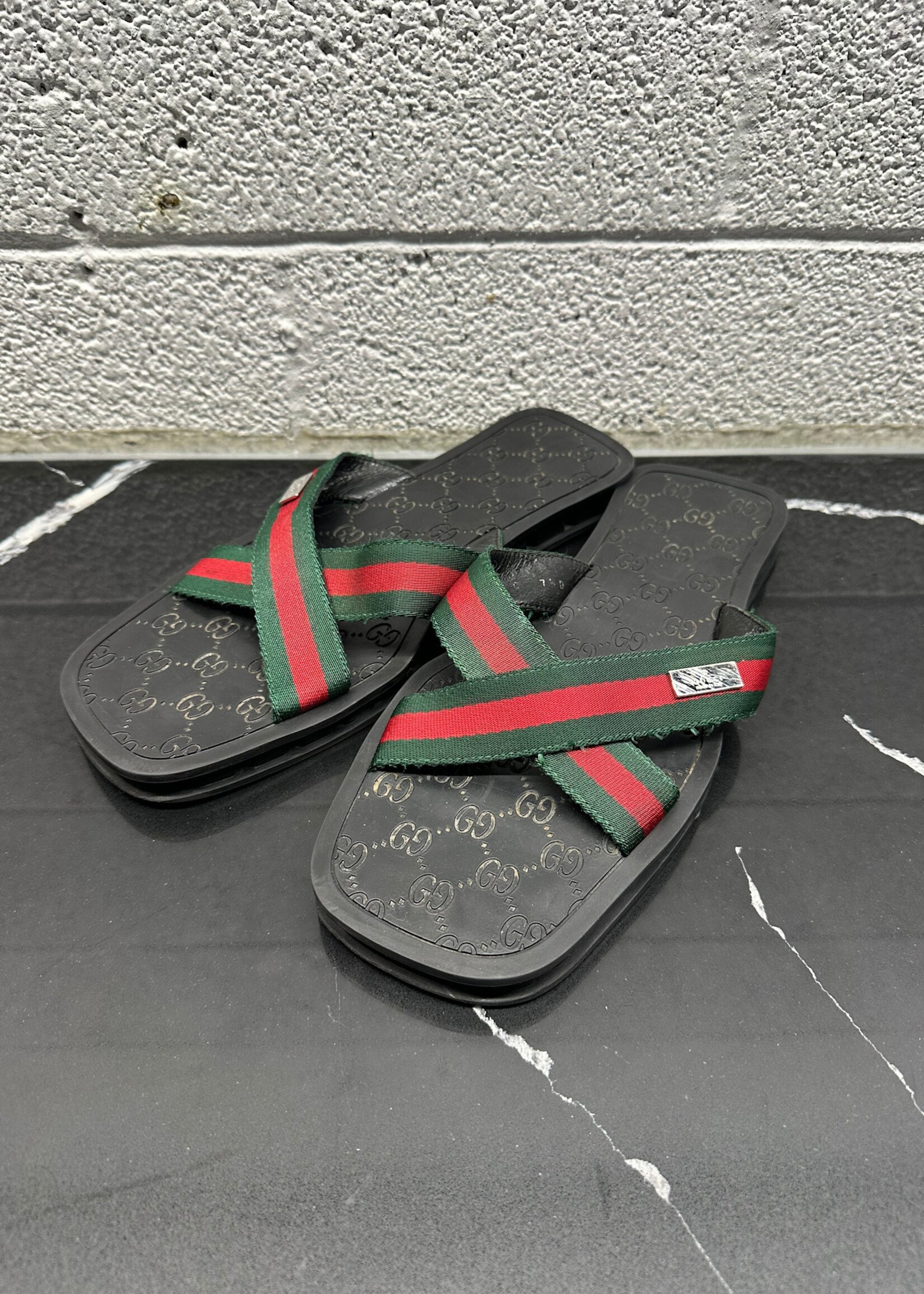 Gucci GG Web Sandals Fits Masc 8.5