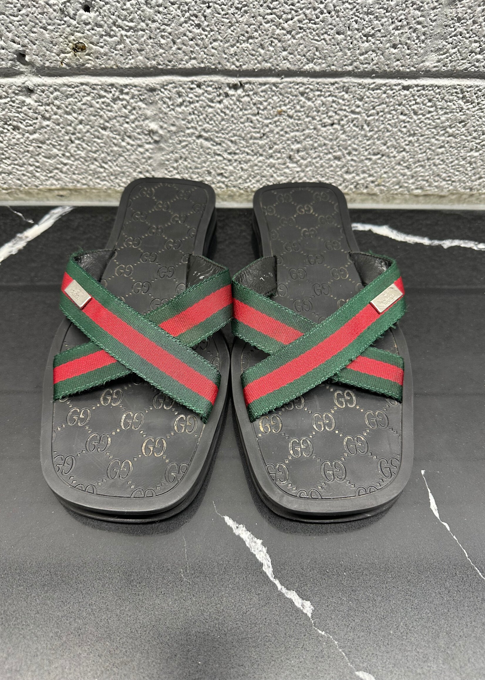 Gucci GG Web Sandals Fits Masc 8.5