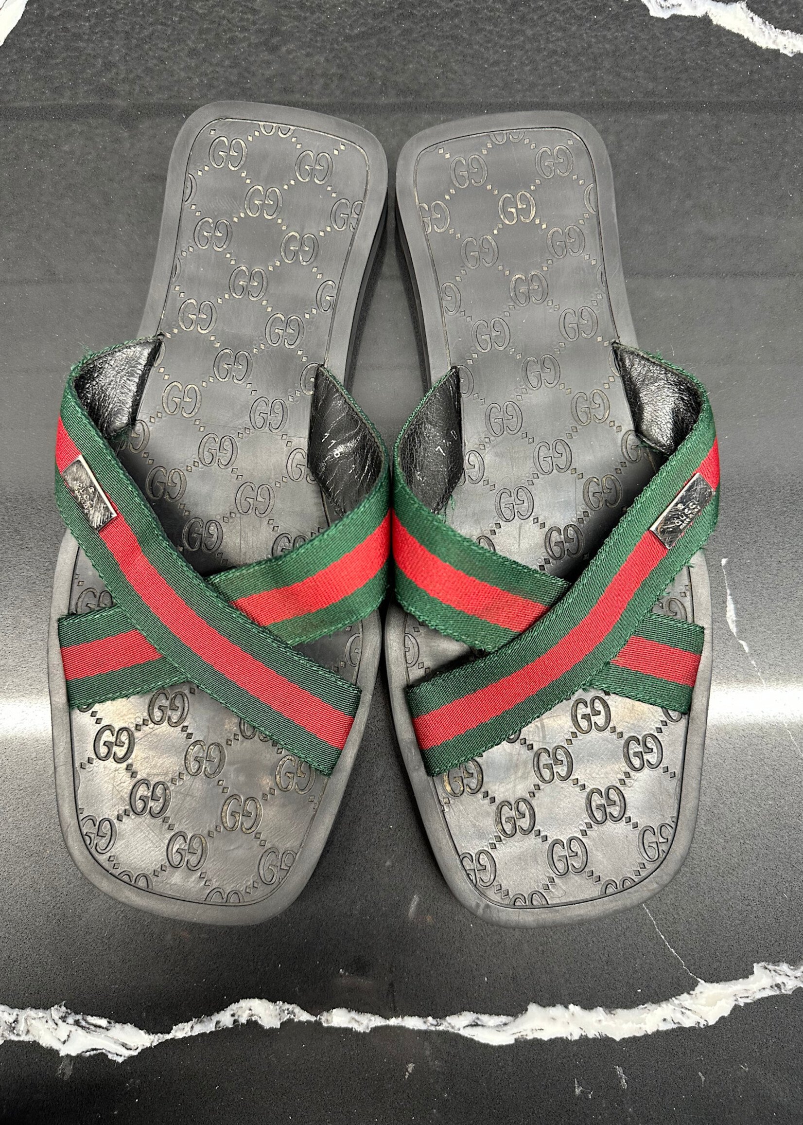 Gucci GG Web Sandals Fits Masc 8.5