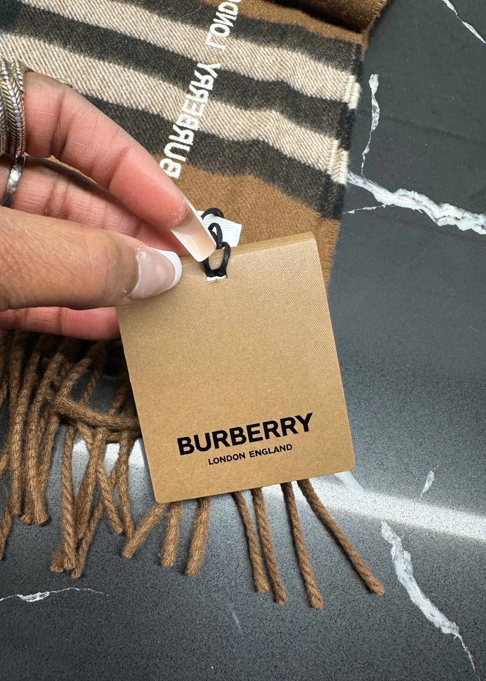 Burberry NWT Cashmere Logo Scarf
