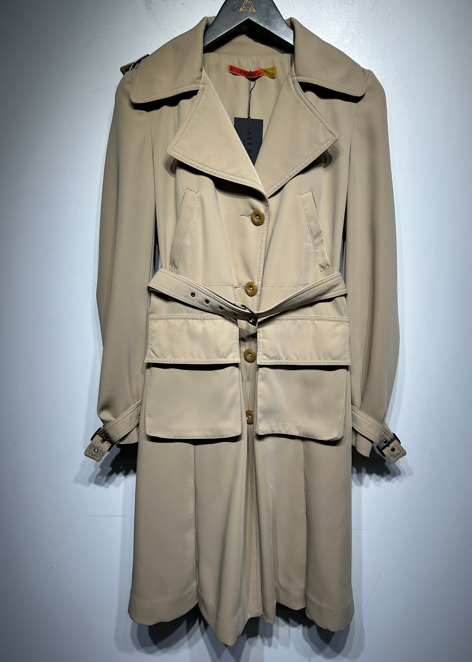 Alice & Olivia Tan Trench Coat S