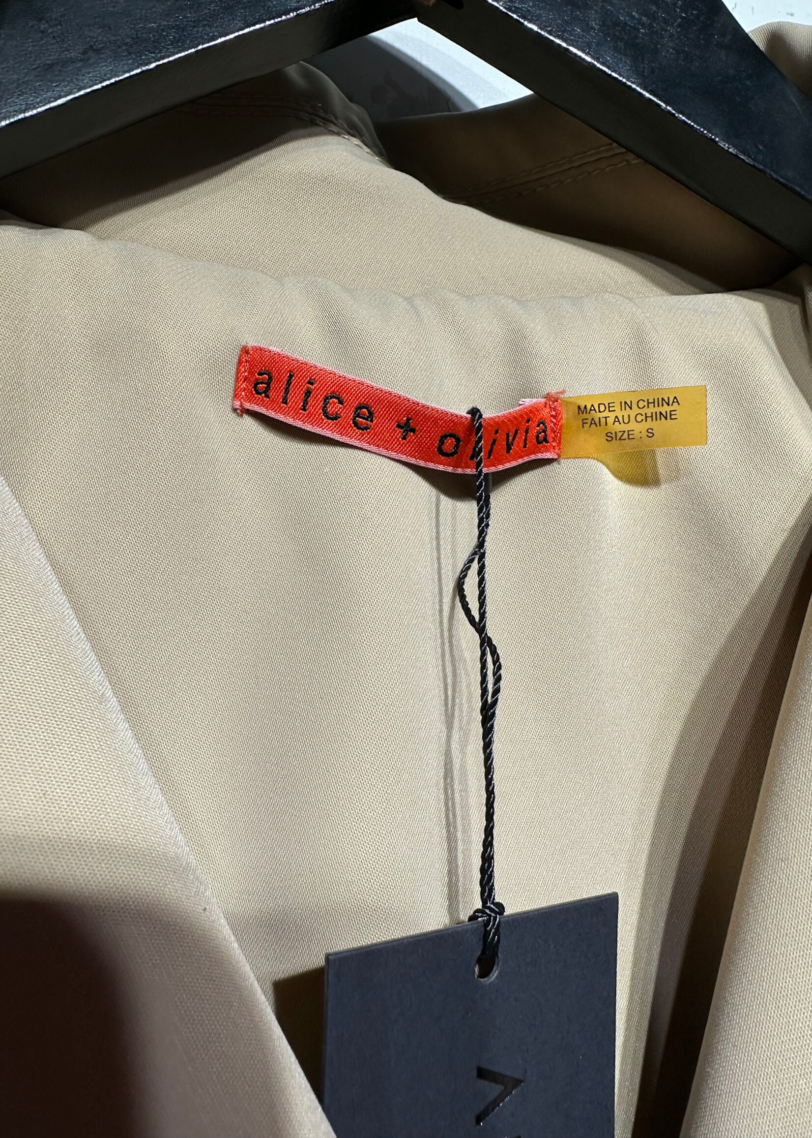 Alice & Olivia Tan Trench Coat S