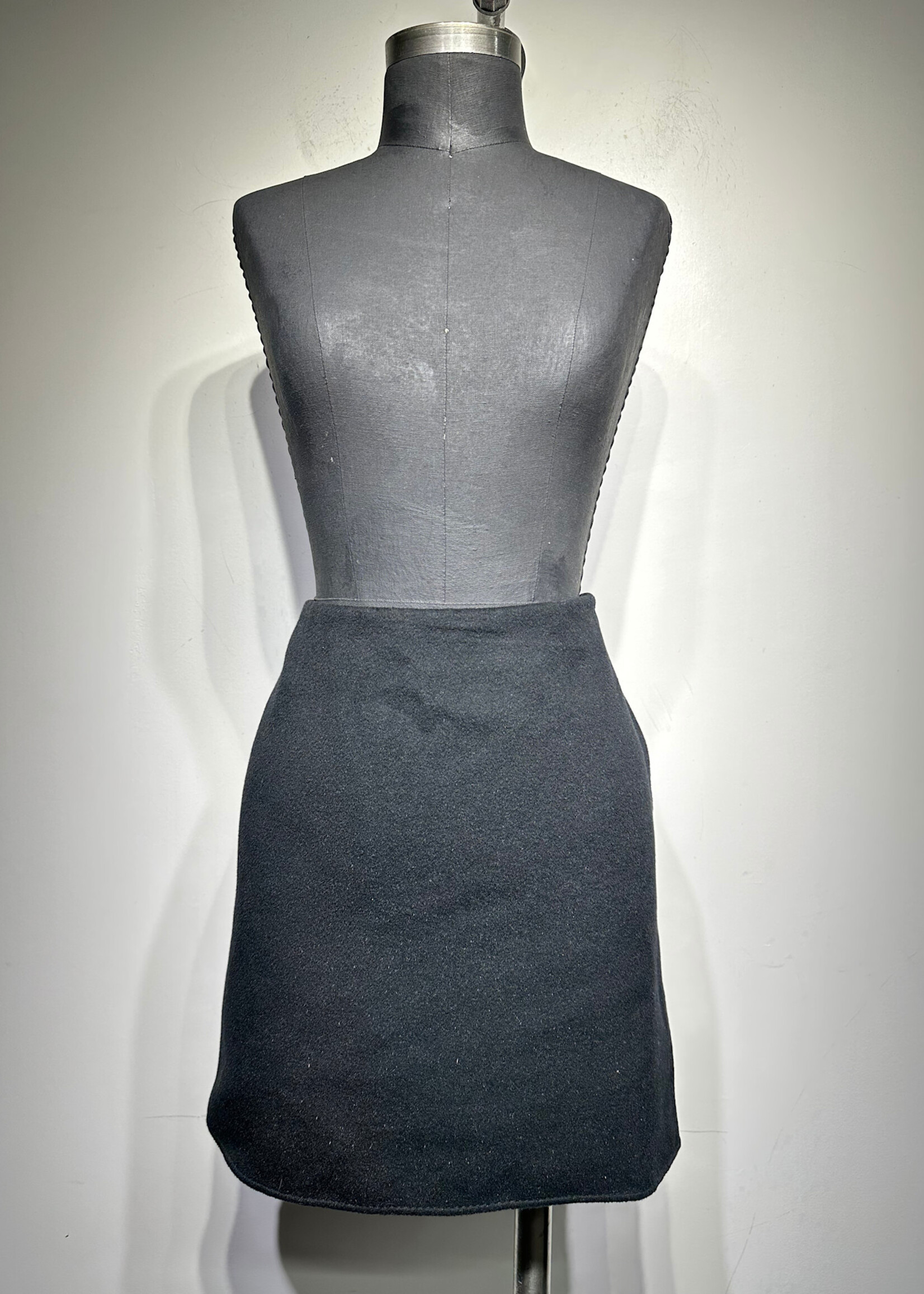 Valentino Black Wool Side Slit Short Skirt Fem 28
