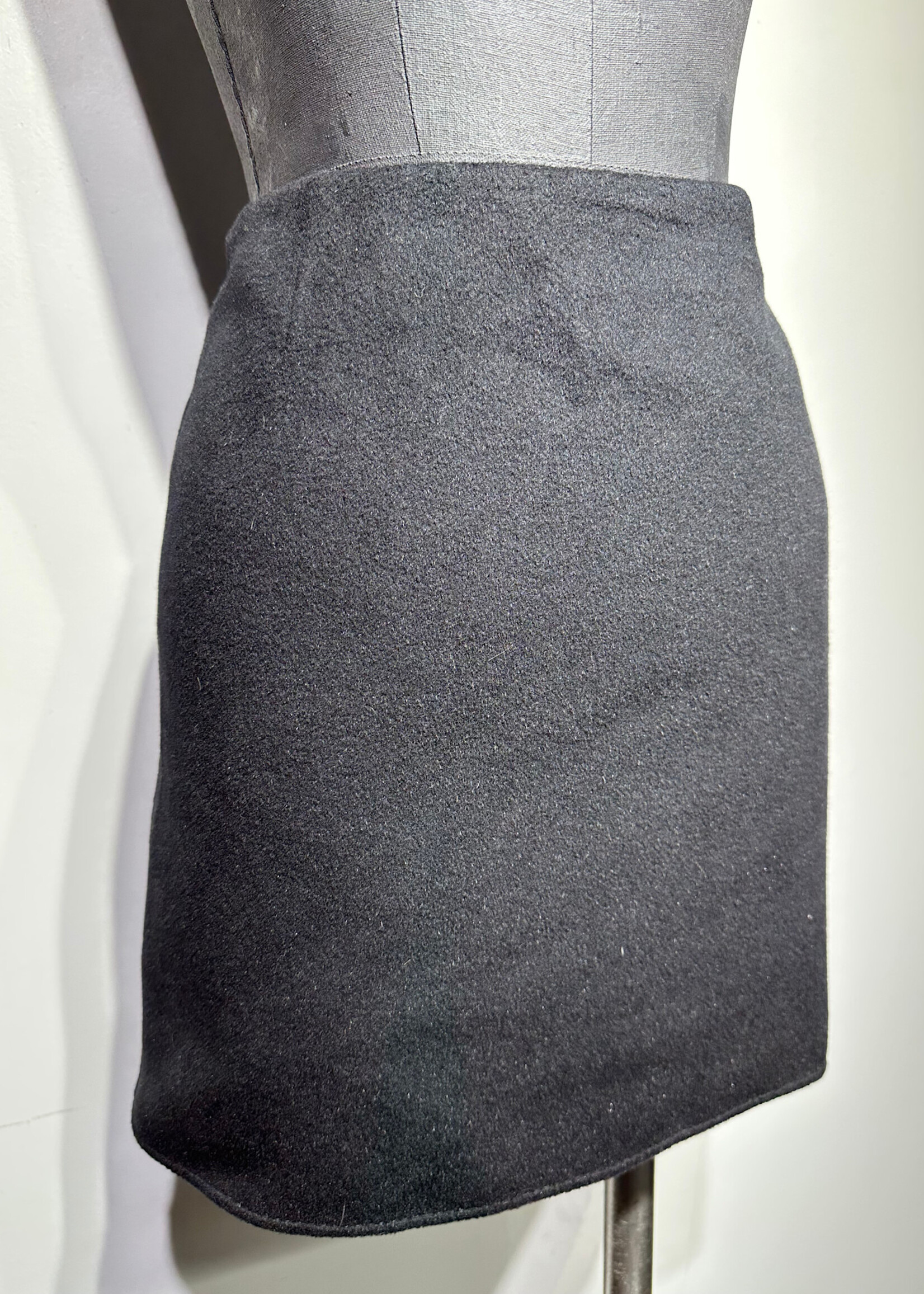 Valentino Black Wool Side Slit Short Skirt Fem 28