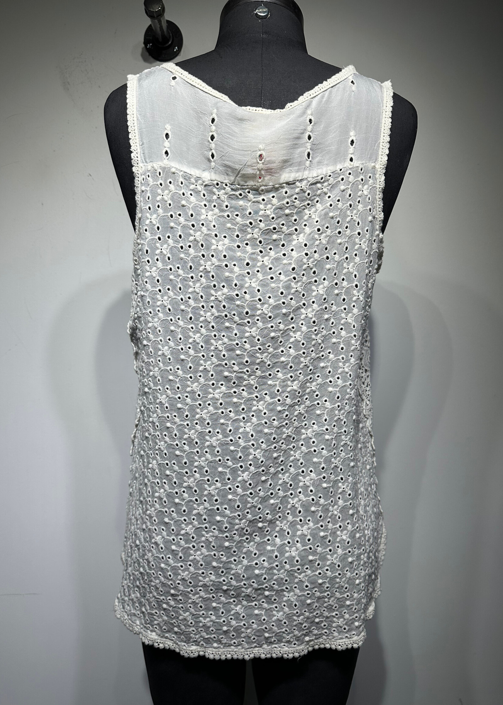 Johnny Was White Floral Tank S