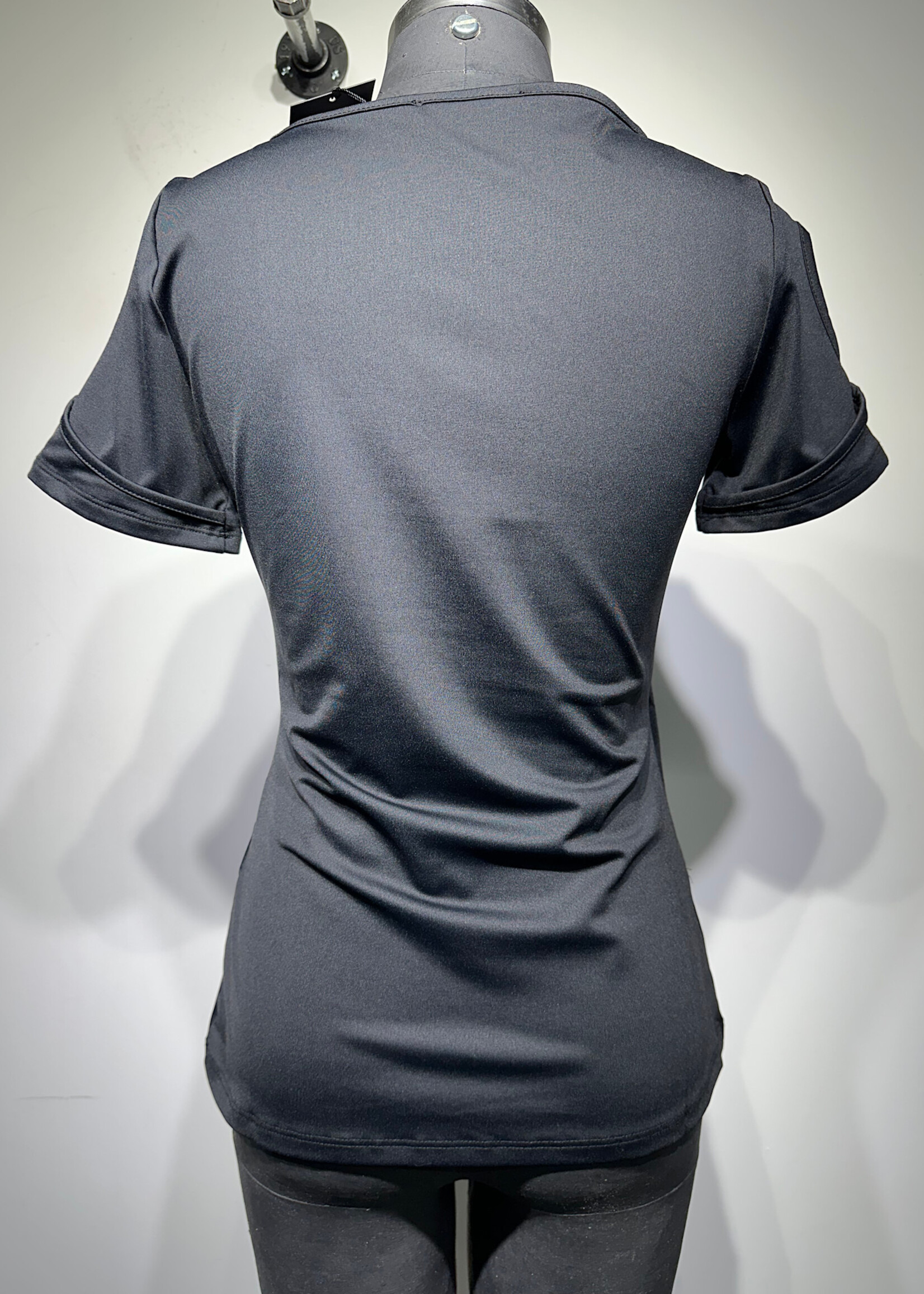 Anne Fontaine Black Cross Front Tee Fem M
