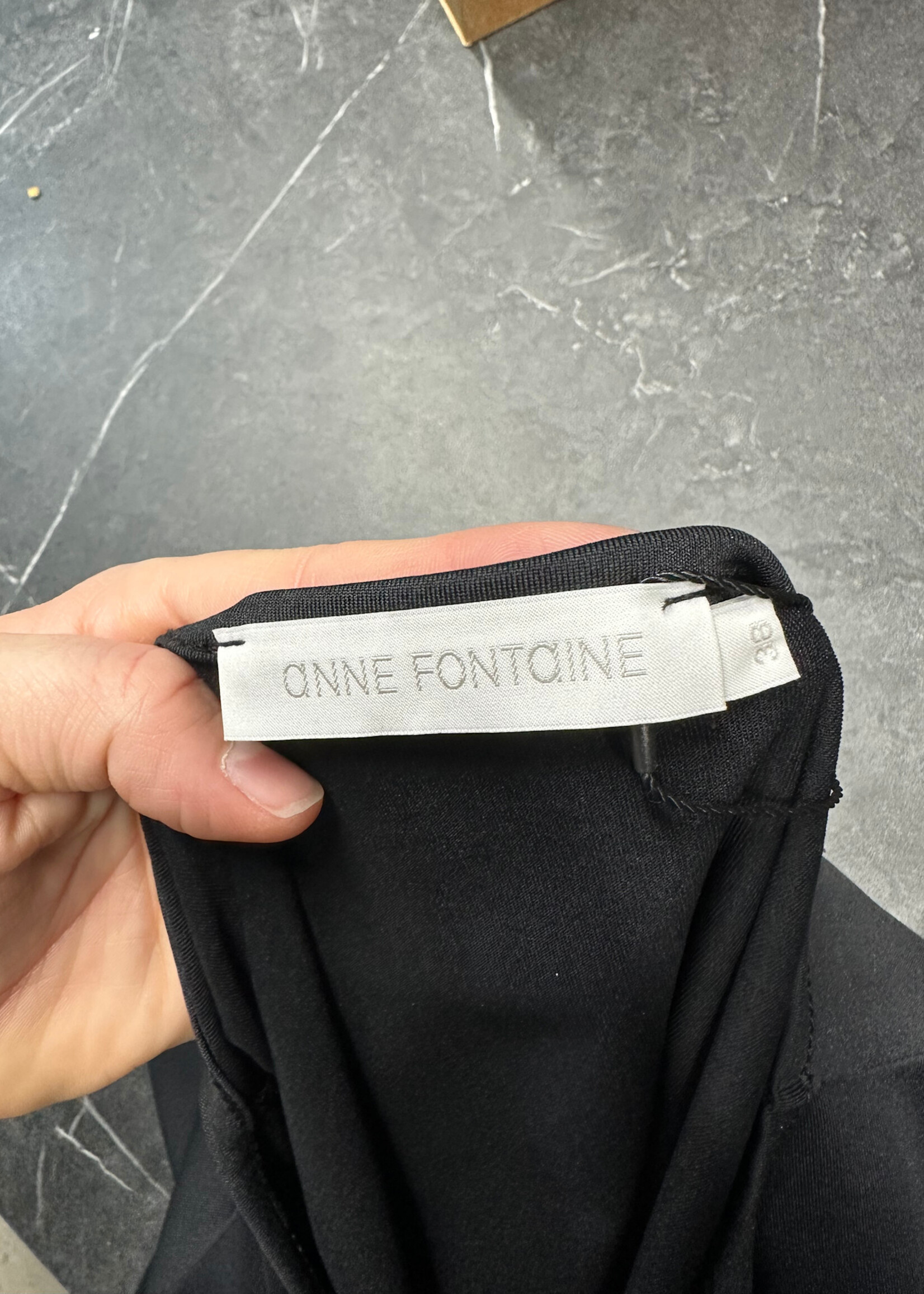 Anne Fontaine Black Cross Front Tee Fem M