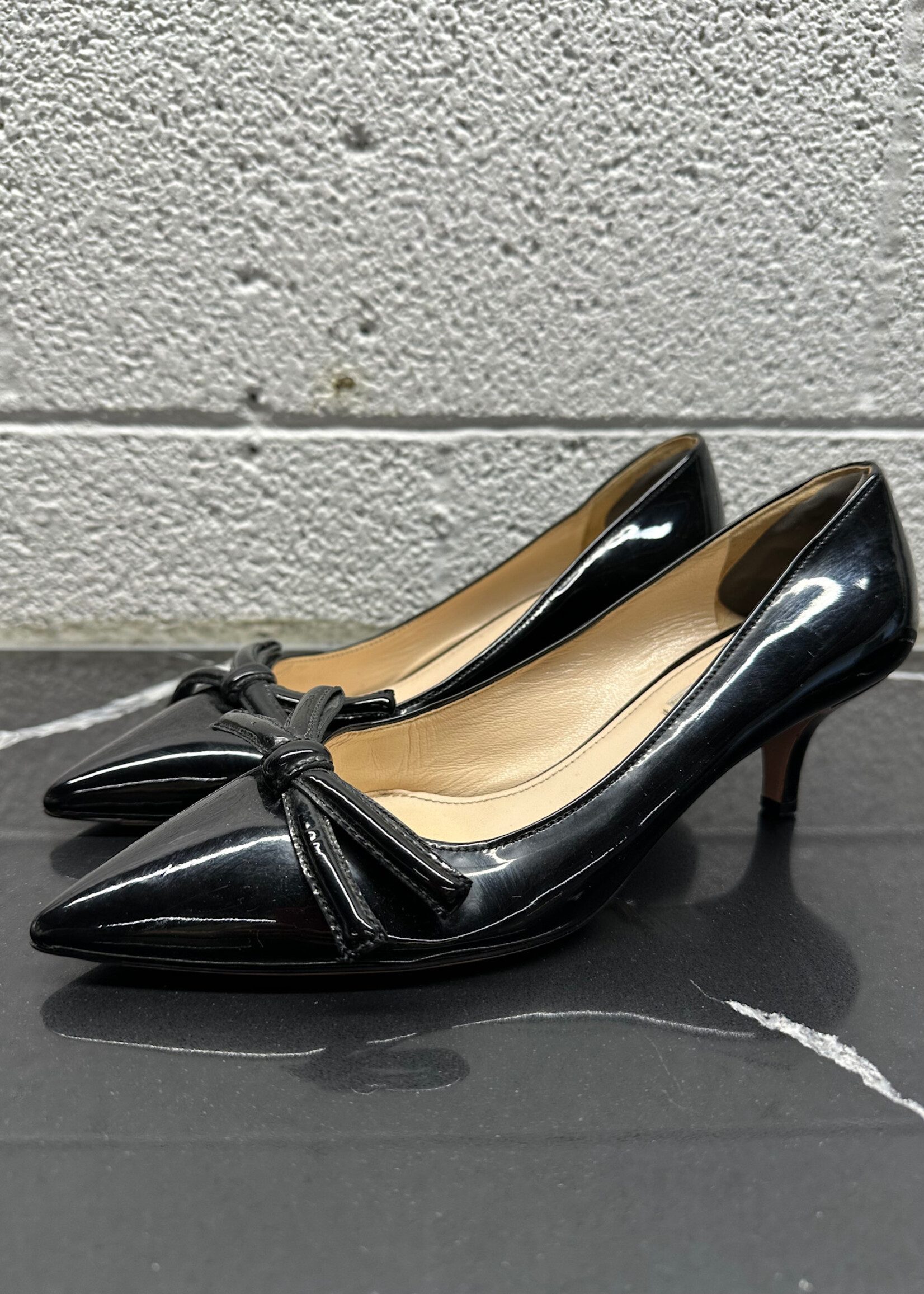 Prada Bow Detail Black Kitten Heel 6.5