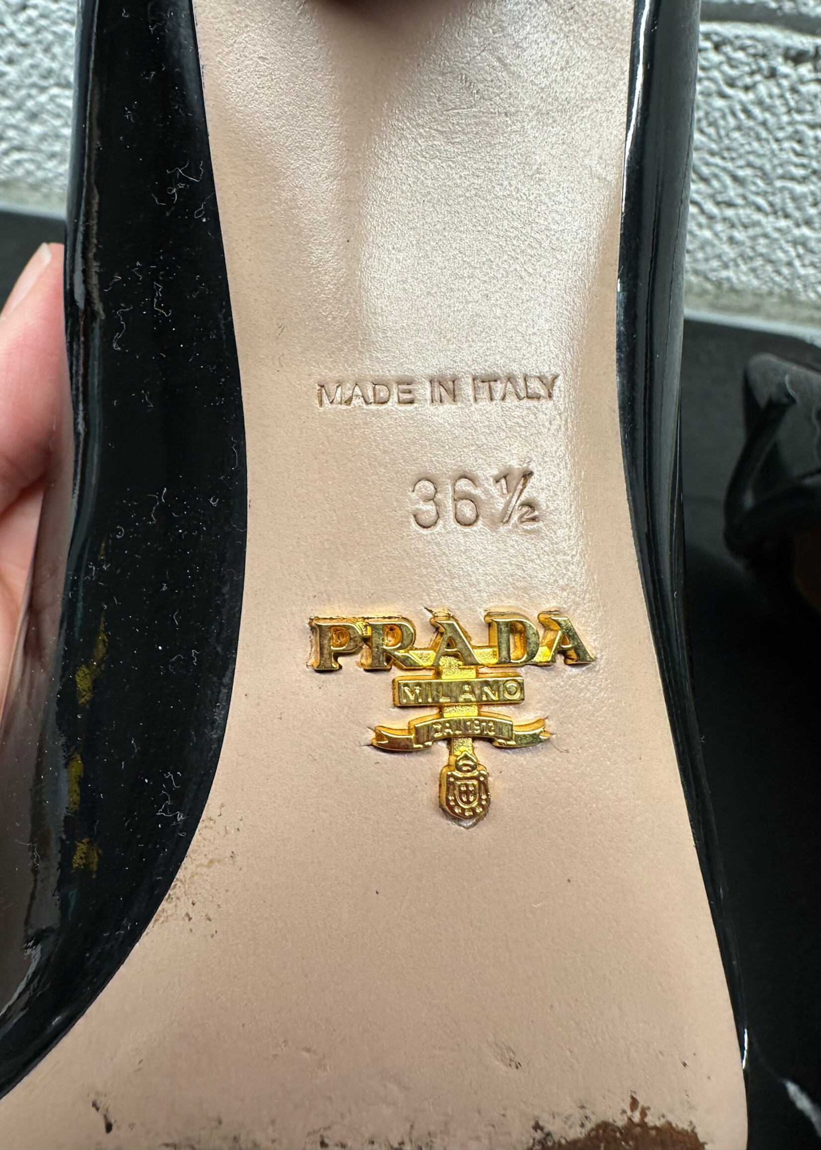 Prada Bow Detail Black Kitten Heel 6.5