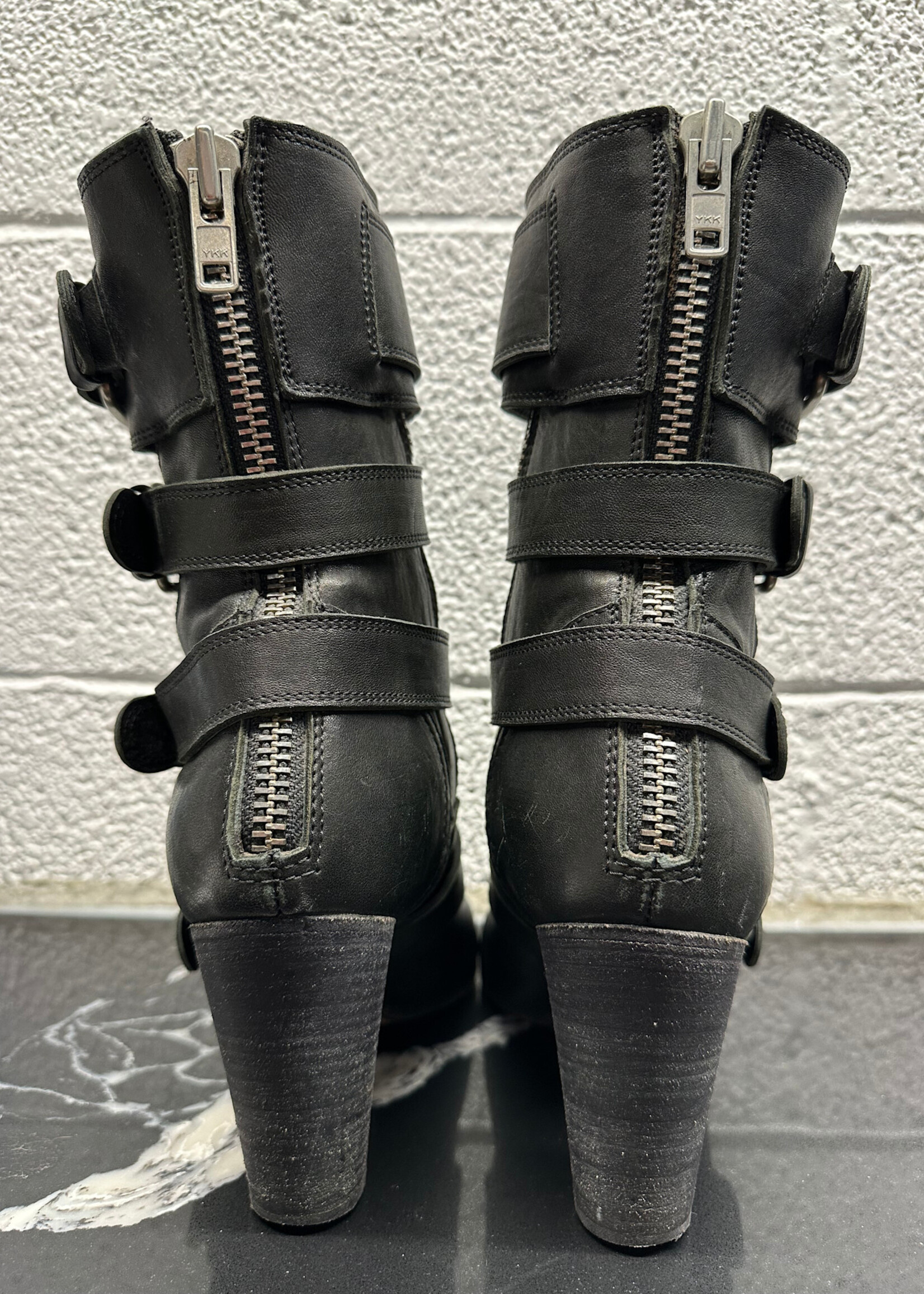 Chloe Black Leather Buckle Leather Boots 6.5