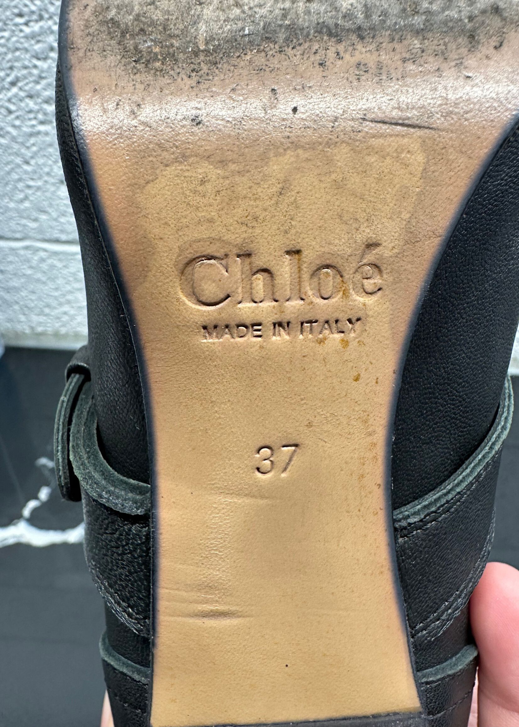Chloe Black Leather Buckle Leather Boots 6.5