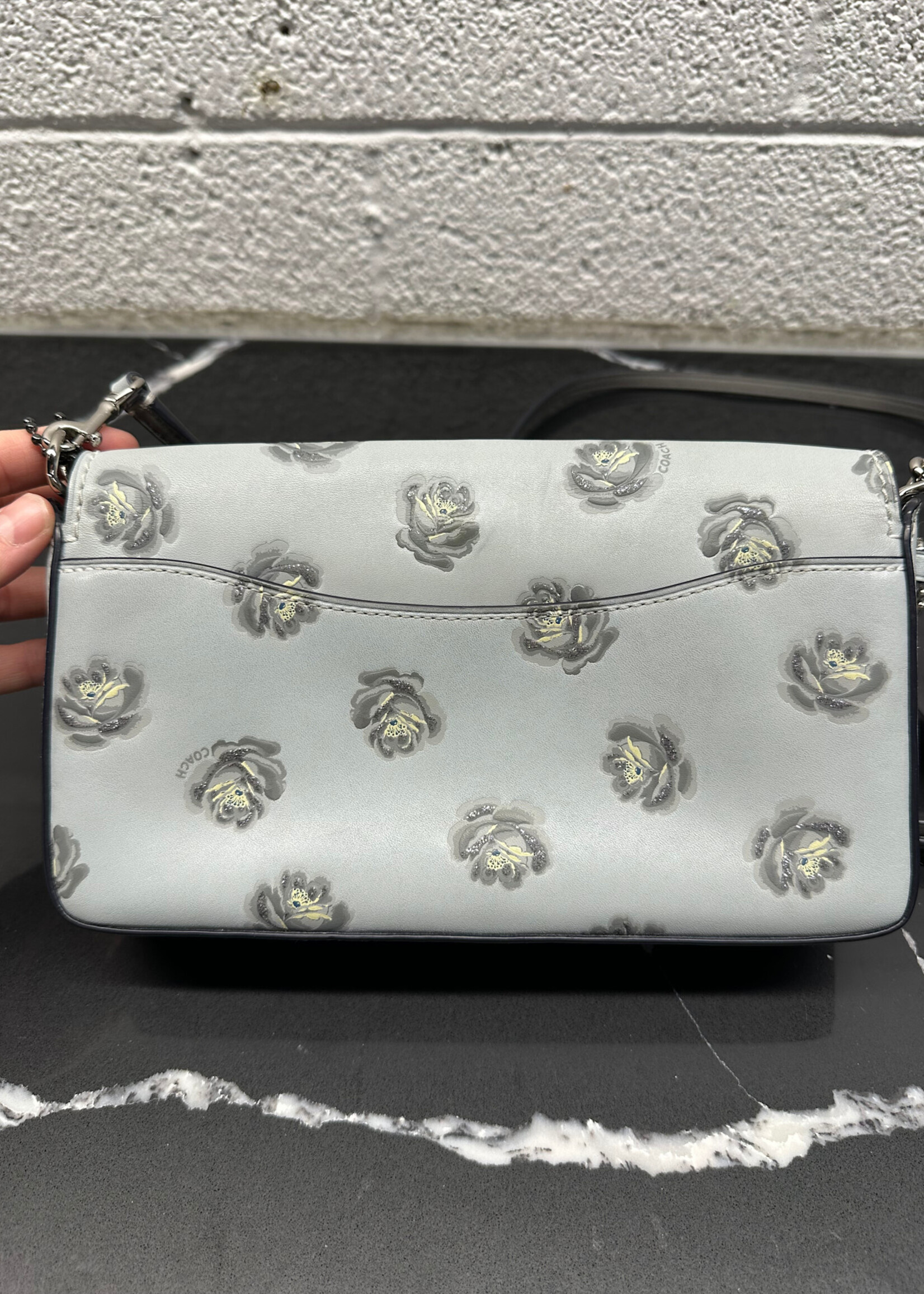 Coach 941 Baby Blue Floral Dinky Crossbody