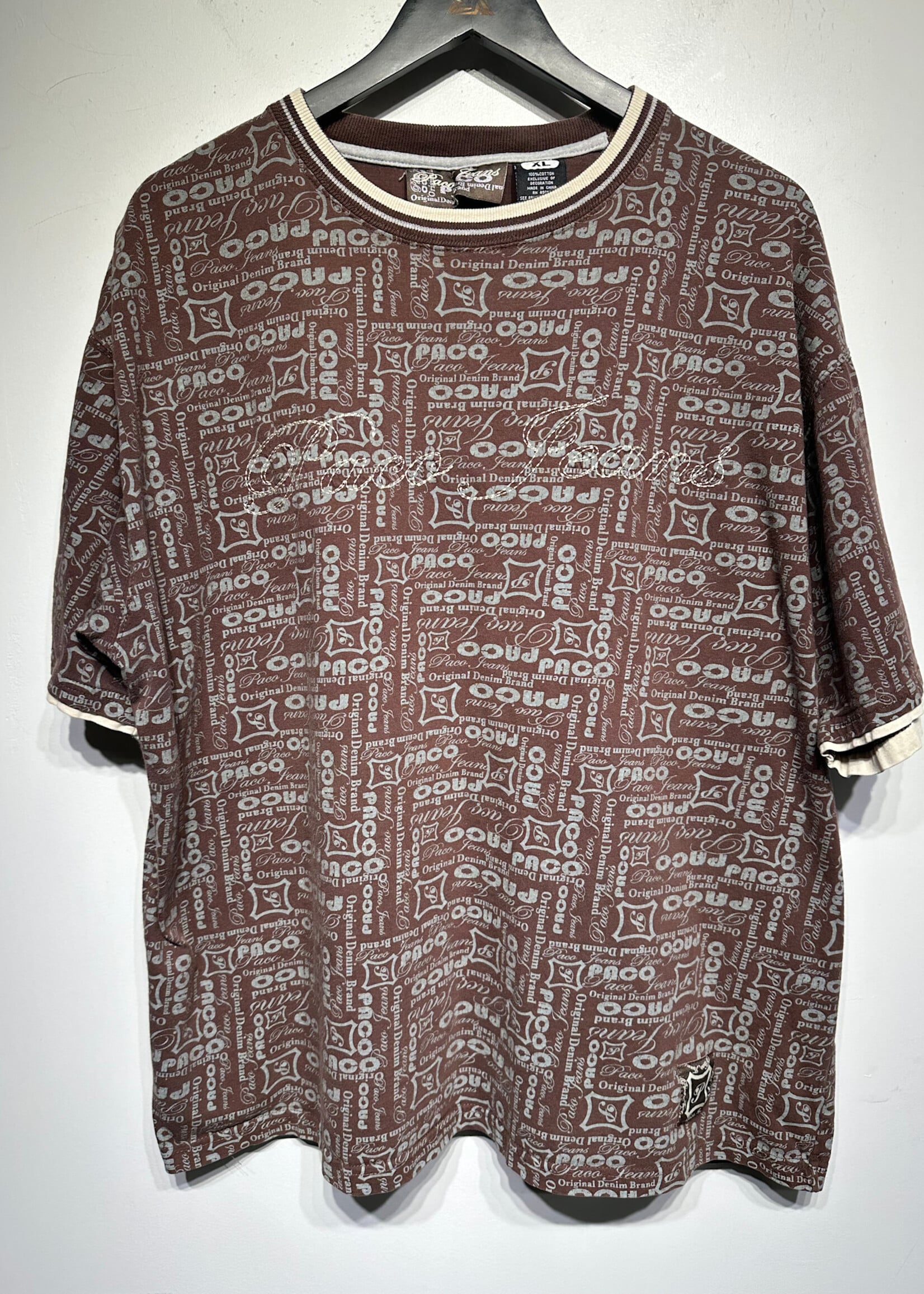 Paco Jeans Brown All Over Tee XL