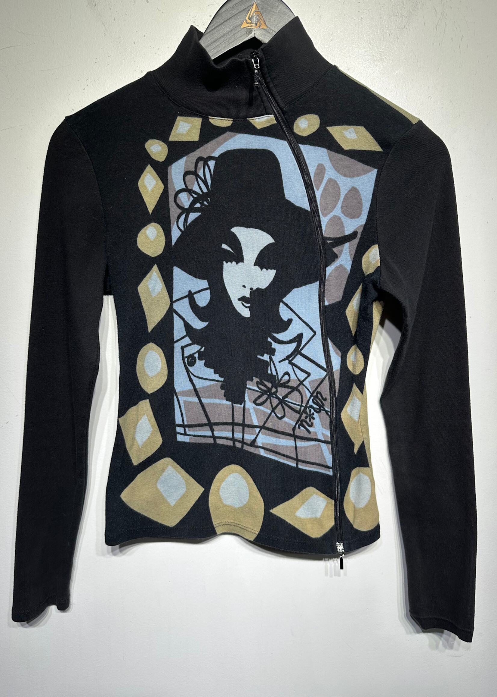 Noun Black Blue Lady Zip Up M AS IS