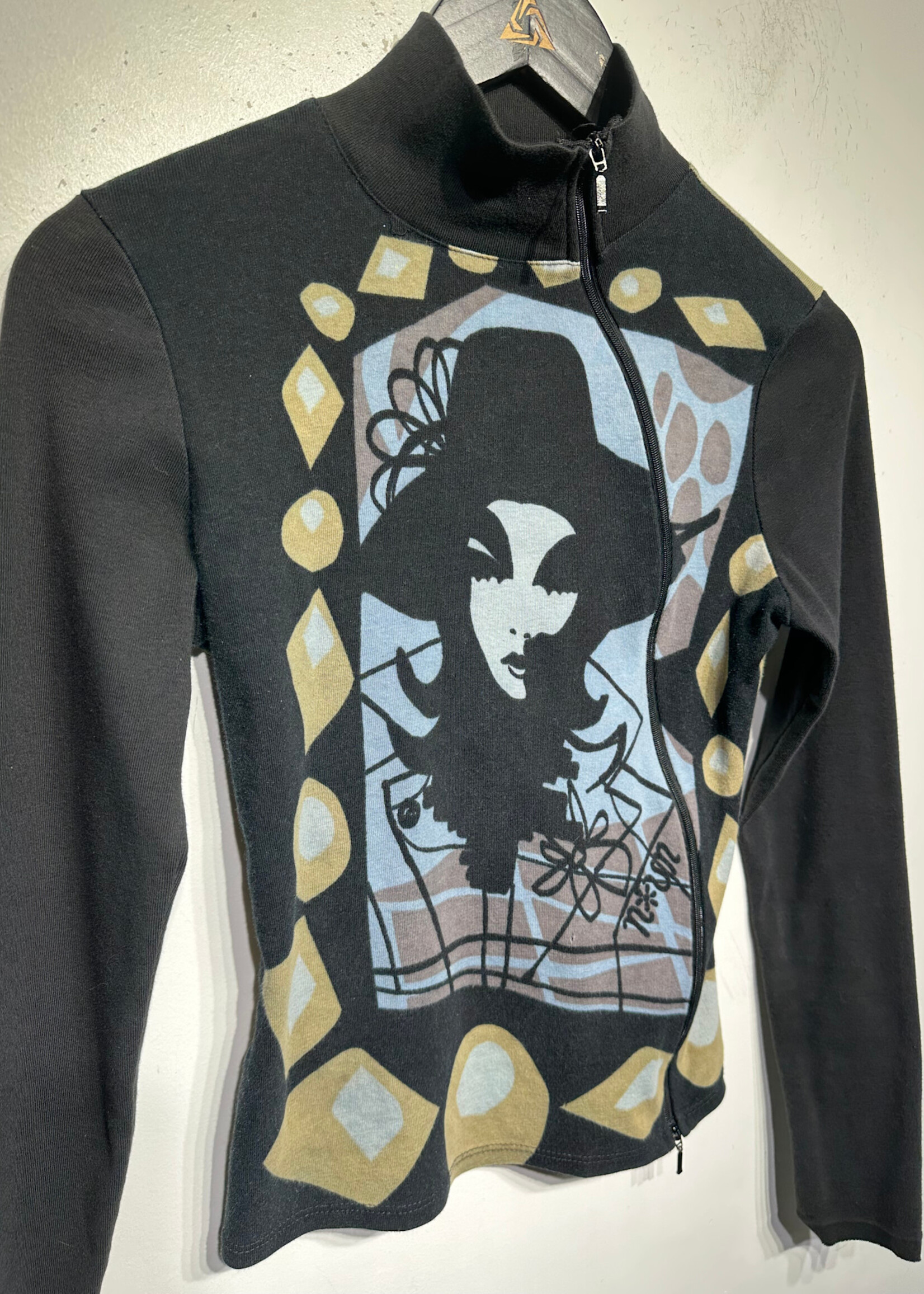 Noun Black Blue Lady Zip Up M AS IS