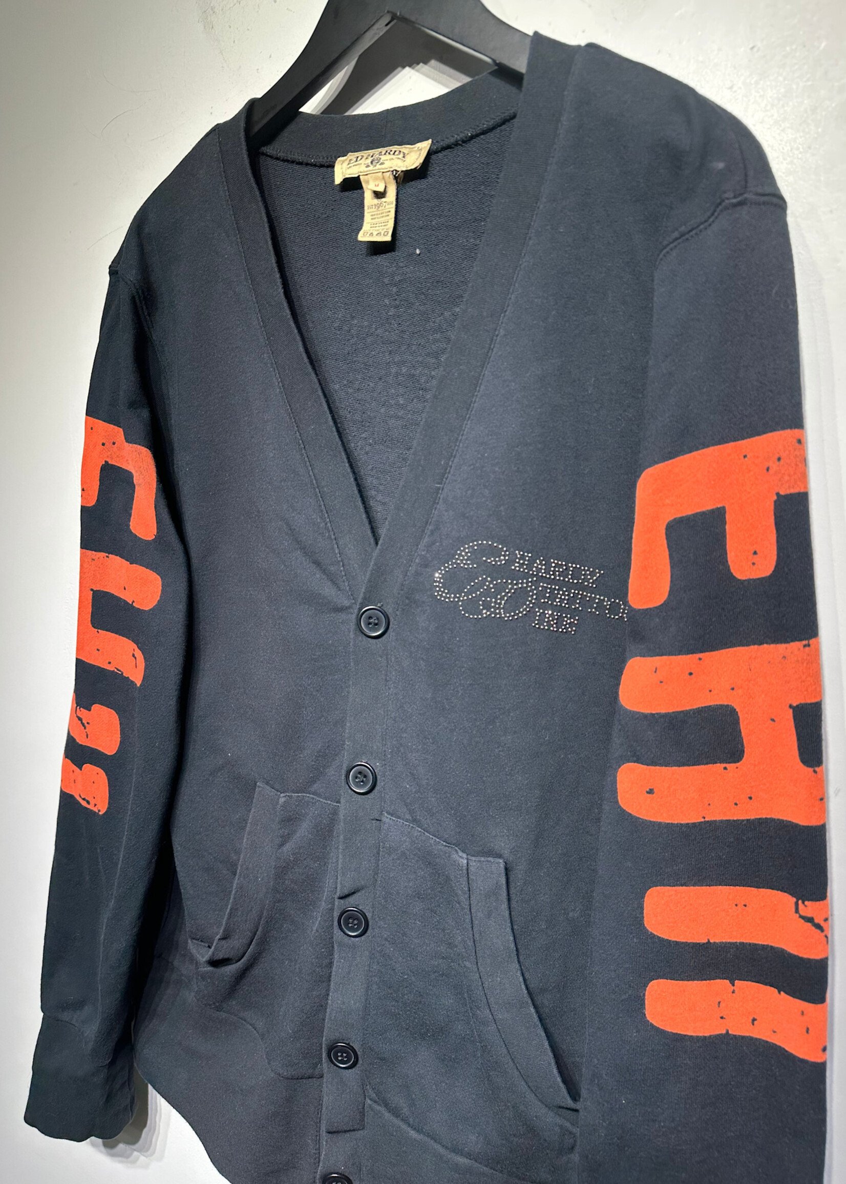 Ed Hardy Black Cardigan M