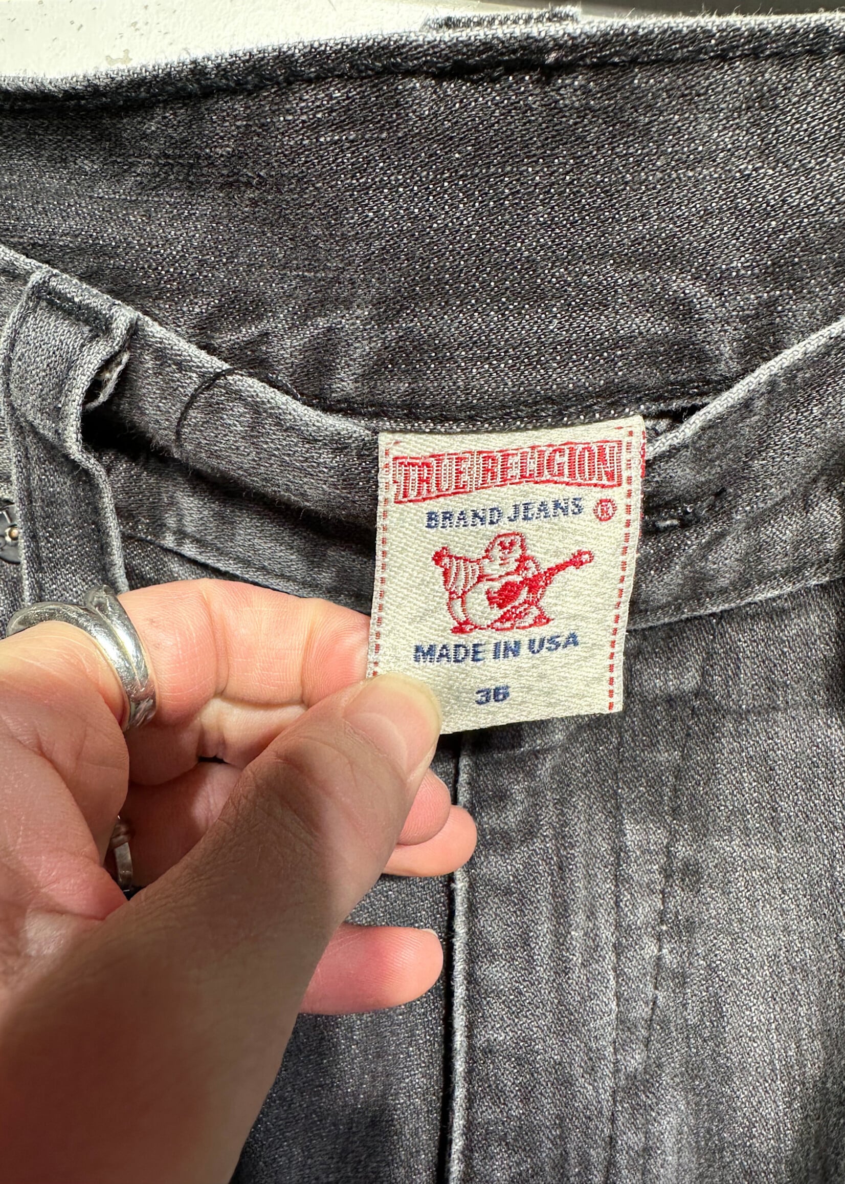 True Religion USA Faded Black Jeans Masc 36