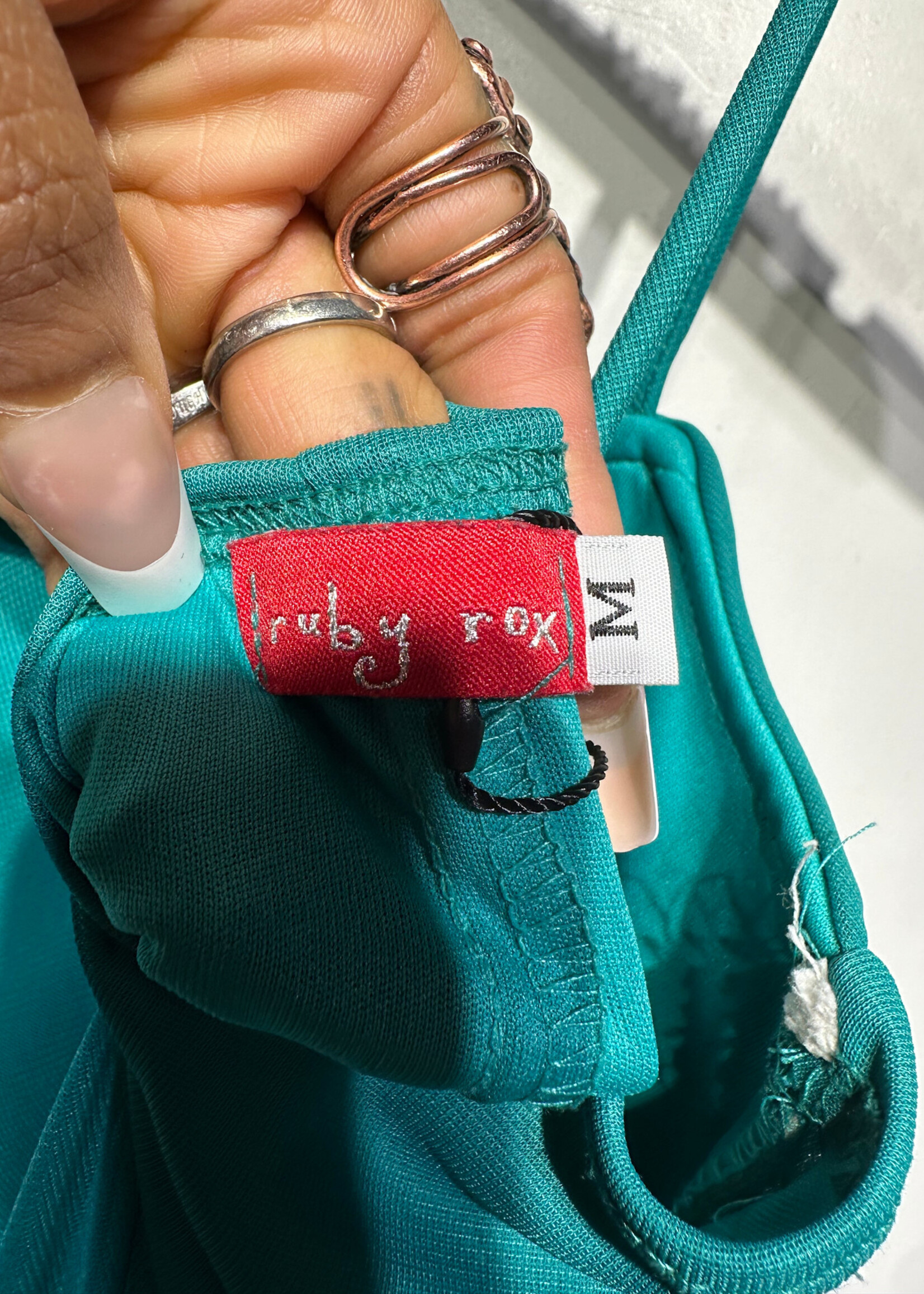 Ruby Rox Teal Ruched Dress M