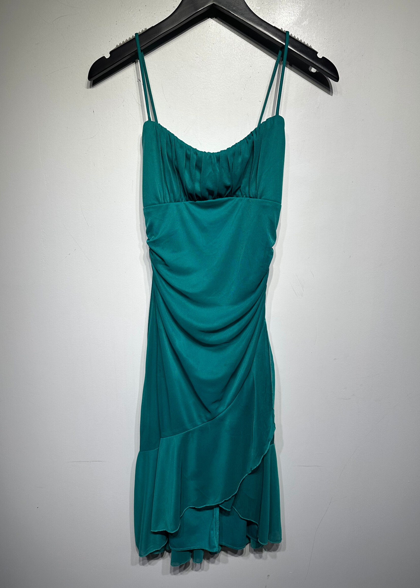 Ruby Rox Teal Ruched Dress M