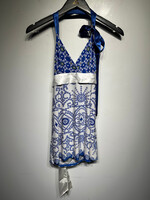 Carolina Blue White Halter Top S