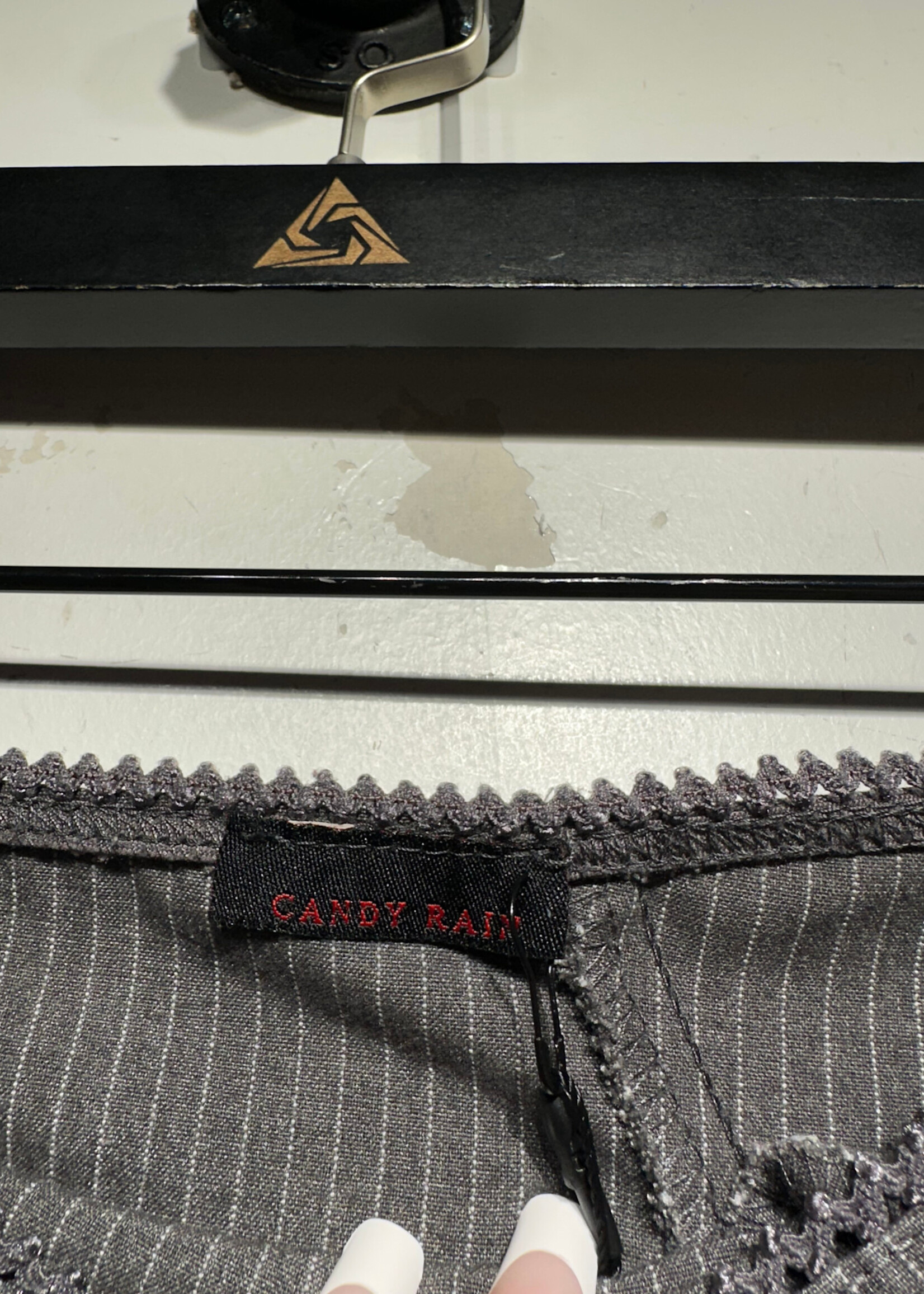 Candy Rain Grey Pinstripe Skirt 28