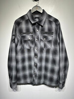 Affliction Grey Plaid Overshirt L