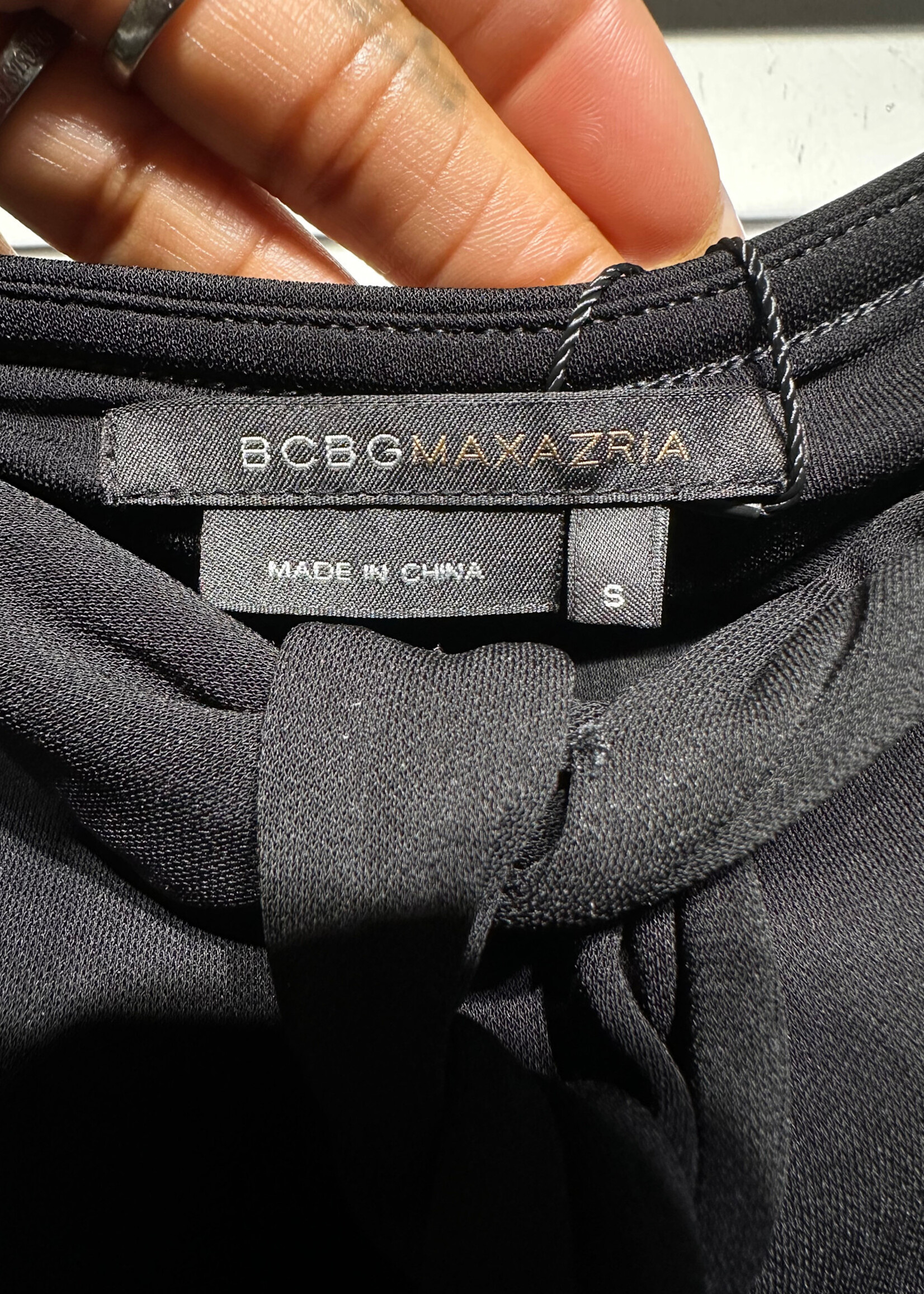 BCBG Black Halter Asymmetrical Dress S