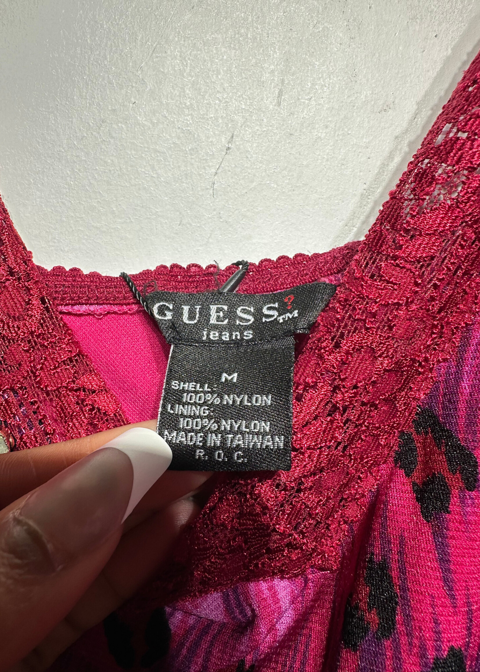 Guess 00s Pink Cheetah Print Dress M