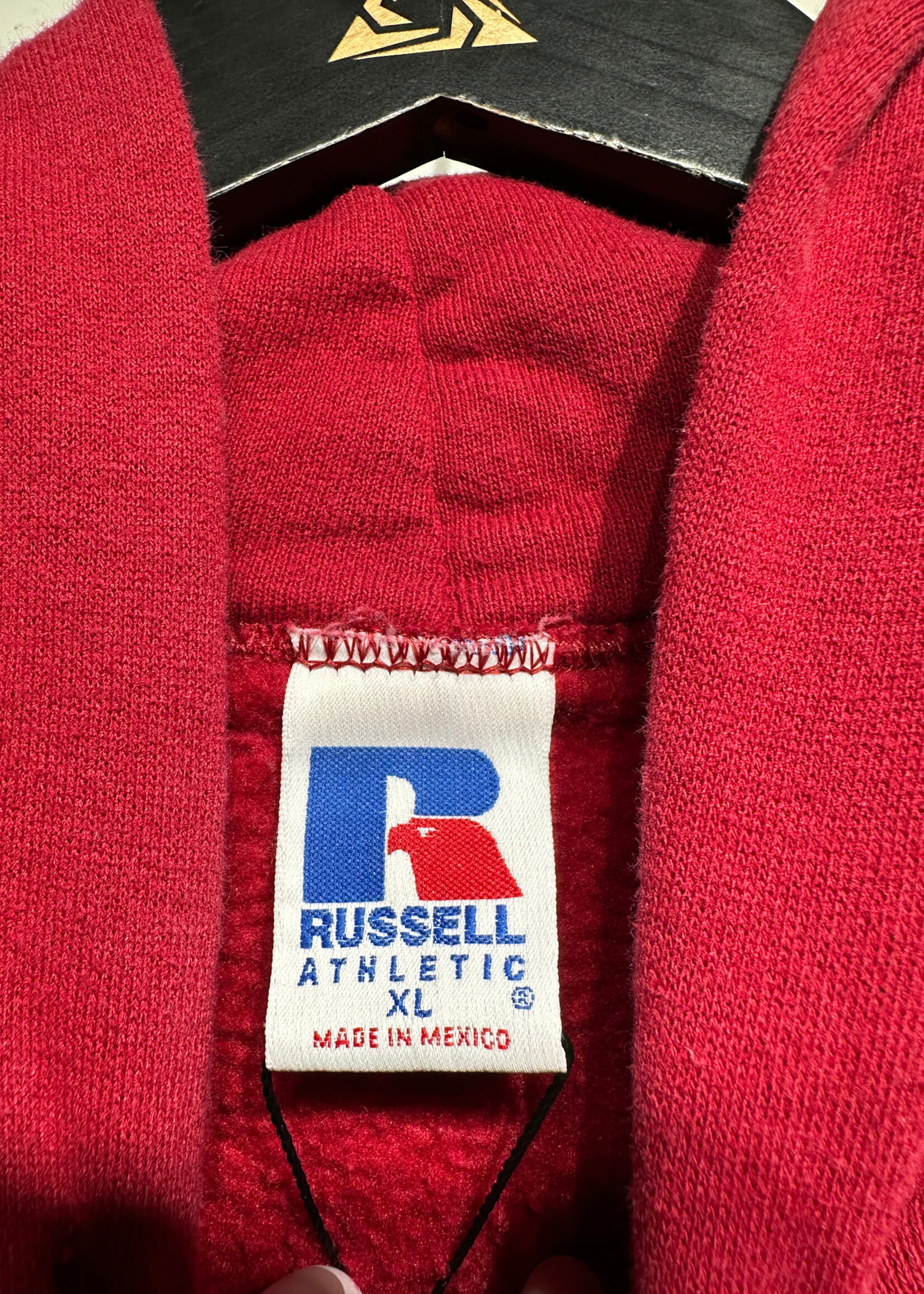 Vintage Russell Trojans Paint Splatter Hoodie XL