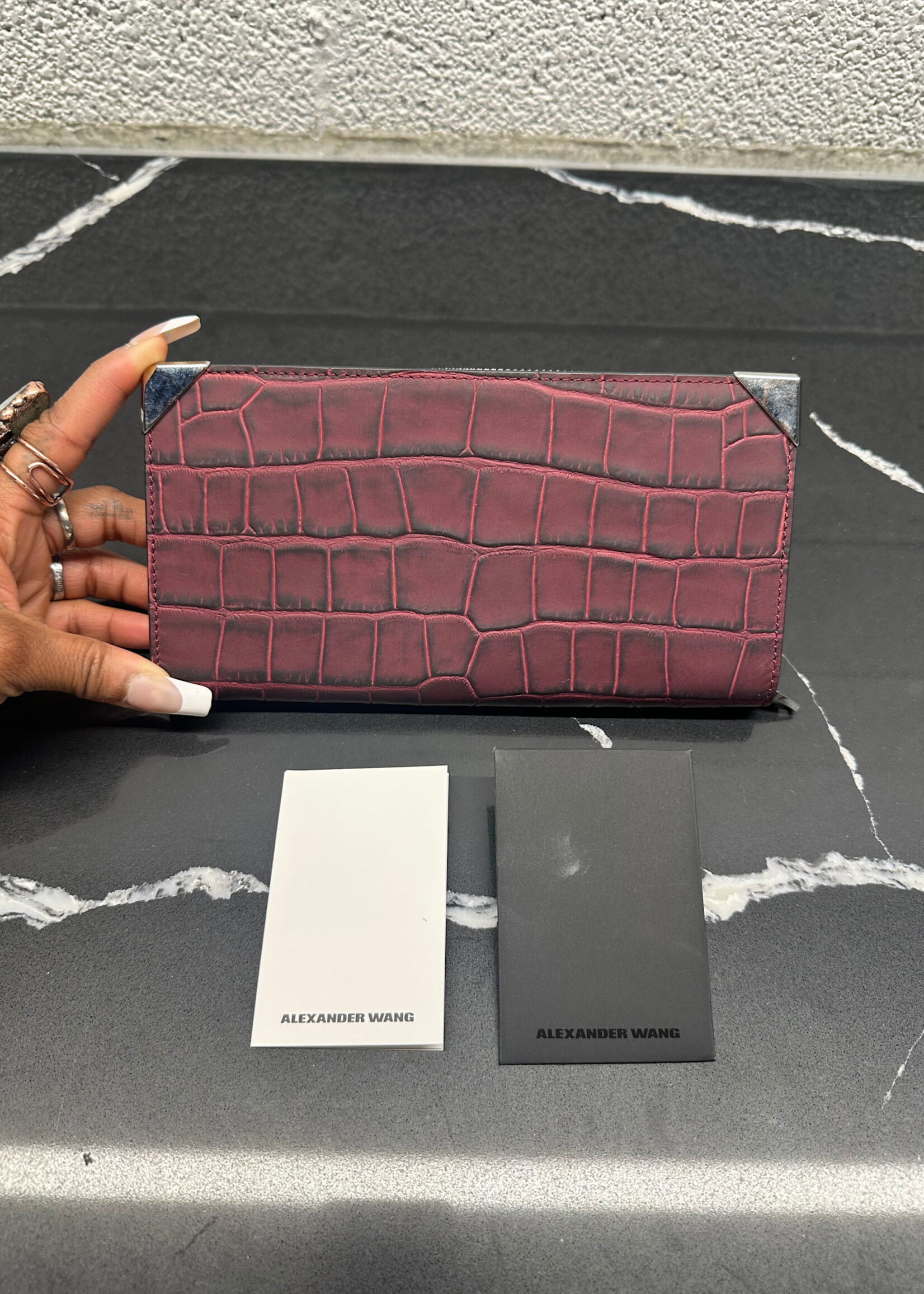 Alexander Wang Red Croc Wallet