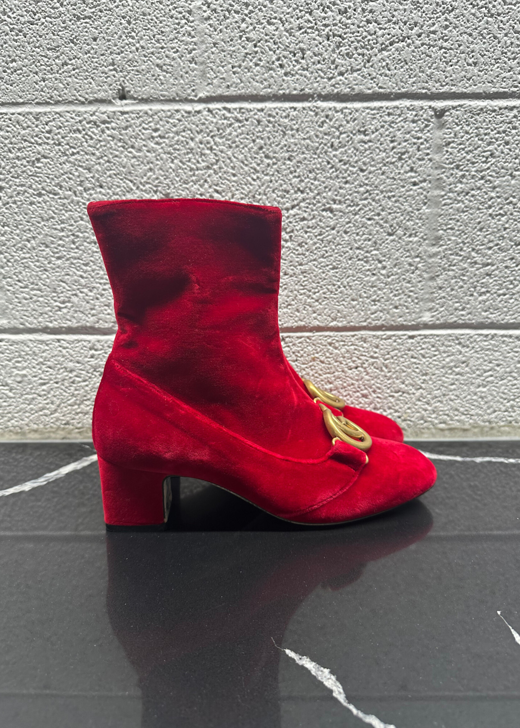 Gucci Velvet Marmot Boots 37.5/7.5