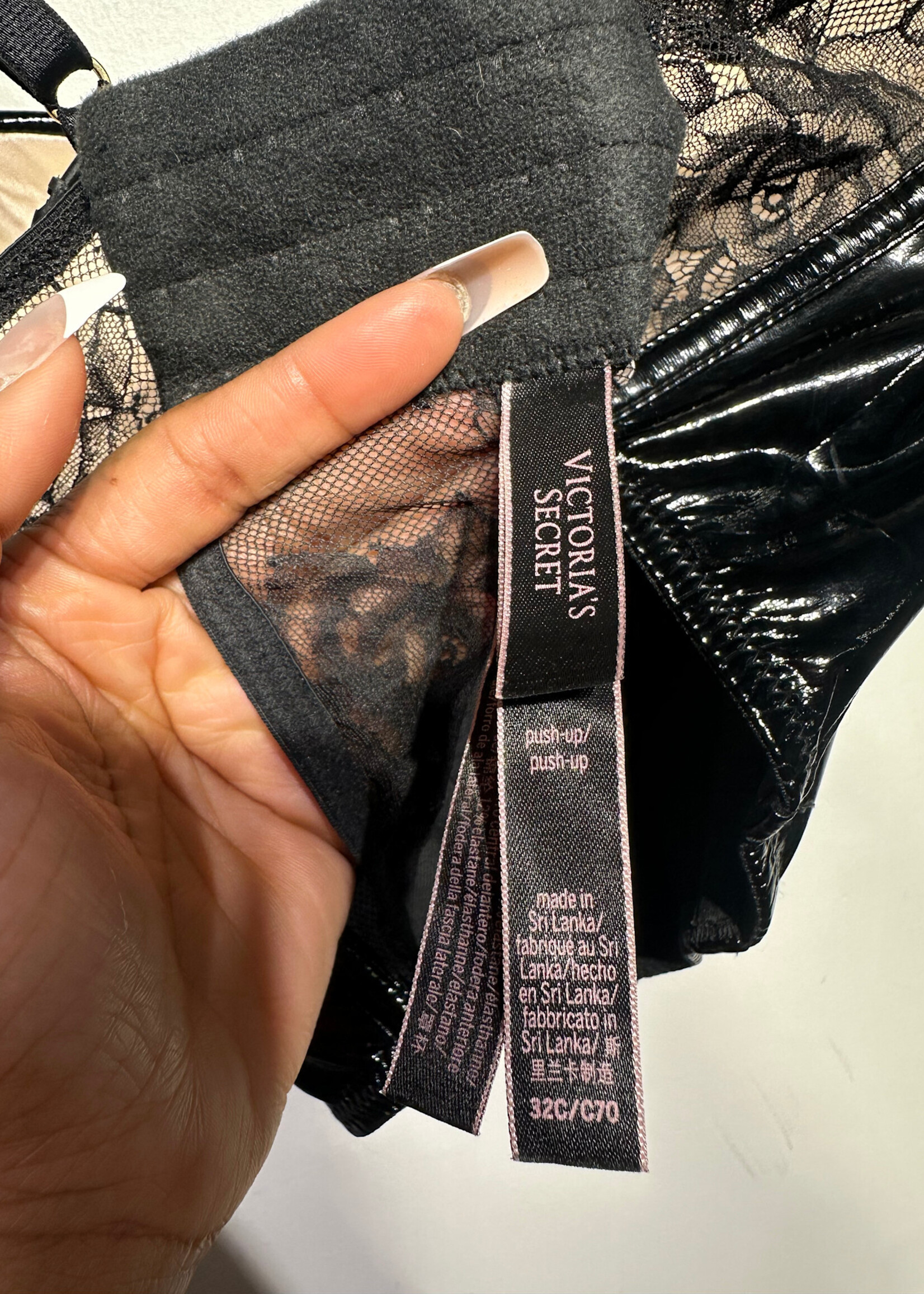 Victoria's Secret Black Patent Corset 32C