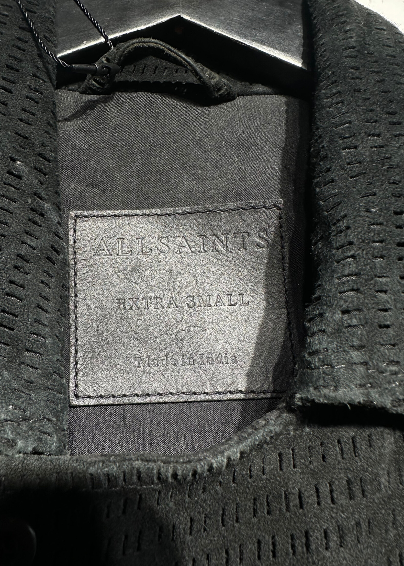 Allsaints Laser Cut Suede Moto Jacket Masc XS